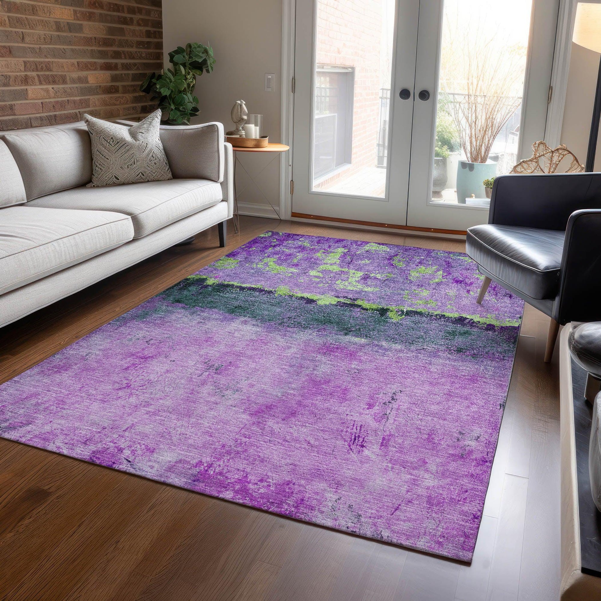 Addison Rugs Galaris Purple Washable Indoor-Outdoor Rug