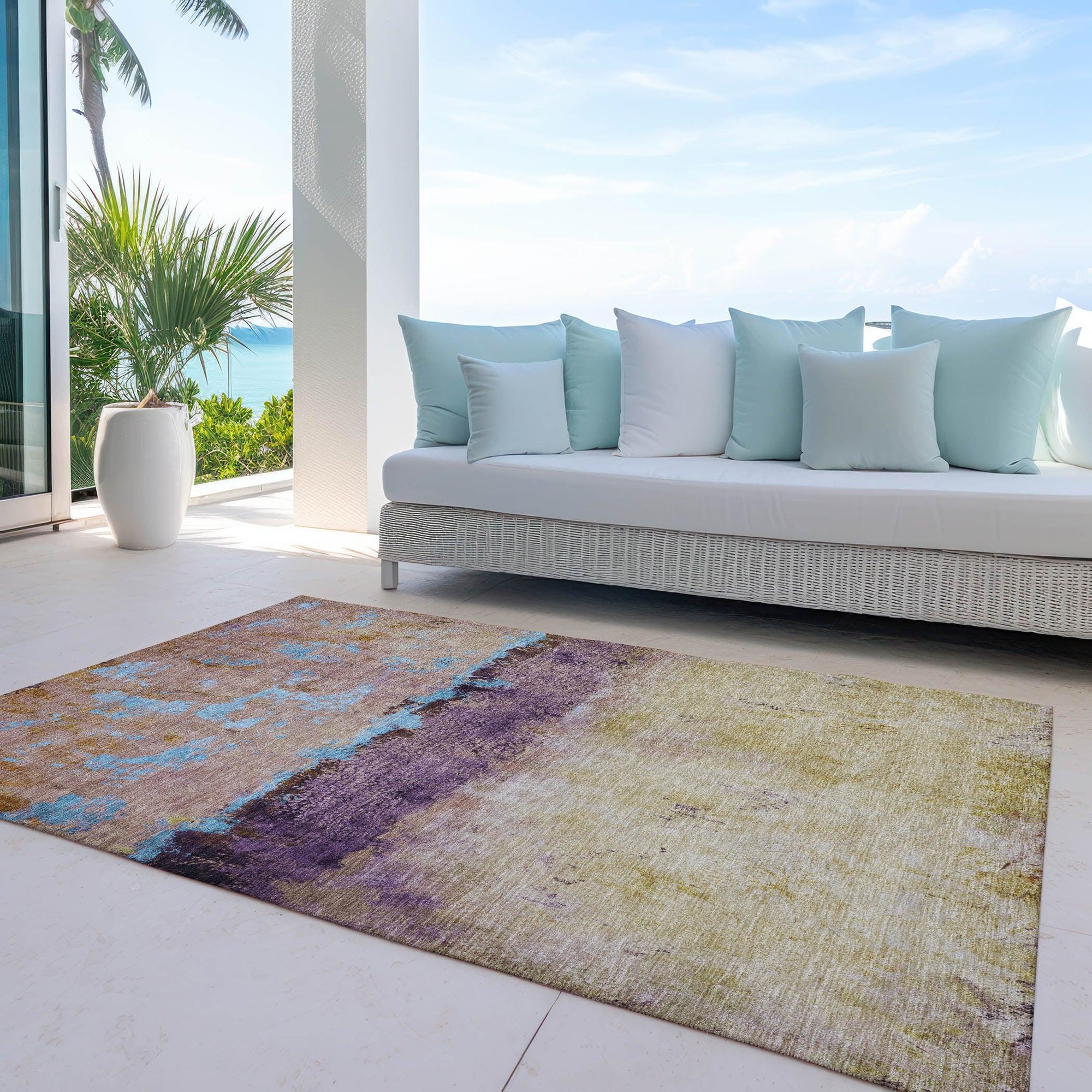 Addison Rugs Galaris Orange Washable Indoor-Outdoor Rug