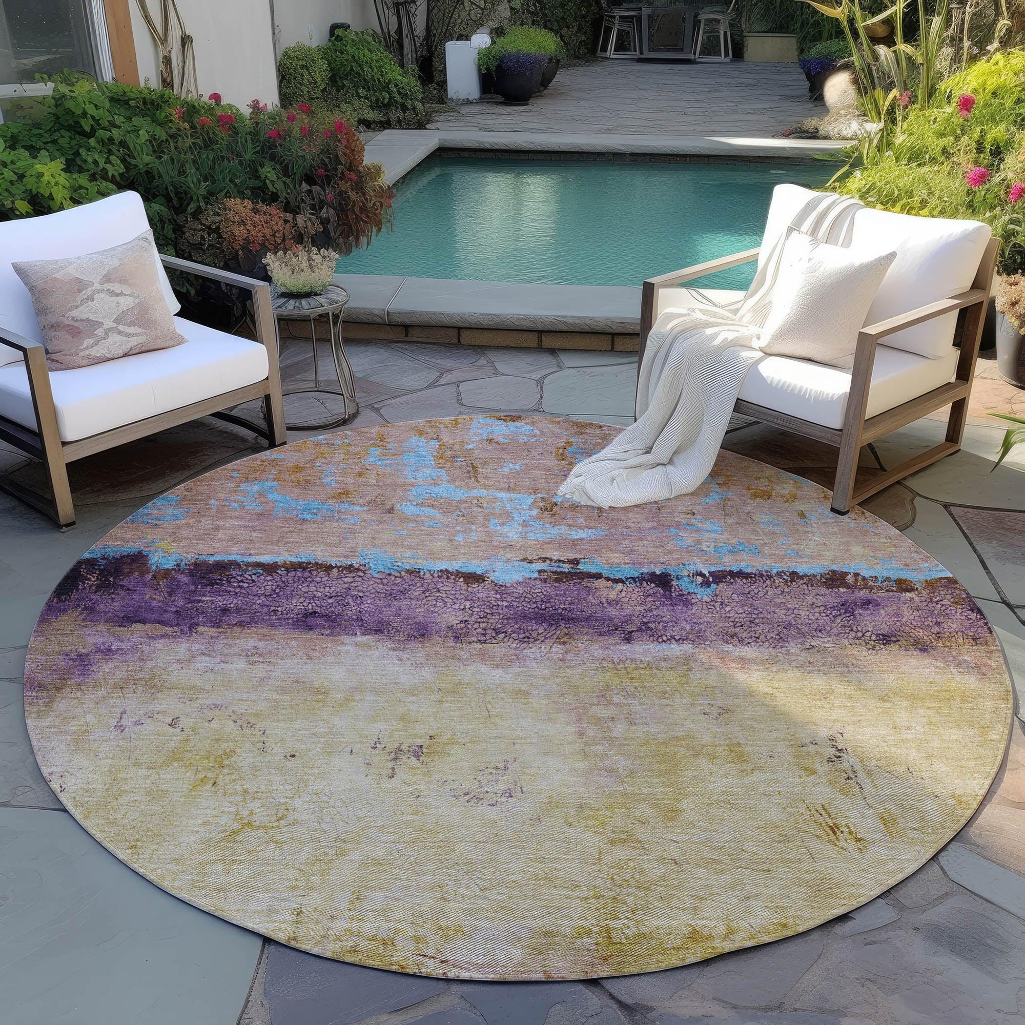 Addison Rugs Galaris Orange Washable Indoor-Outdoor Rug
