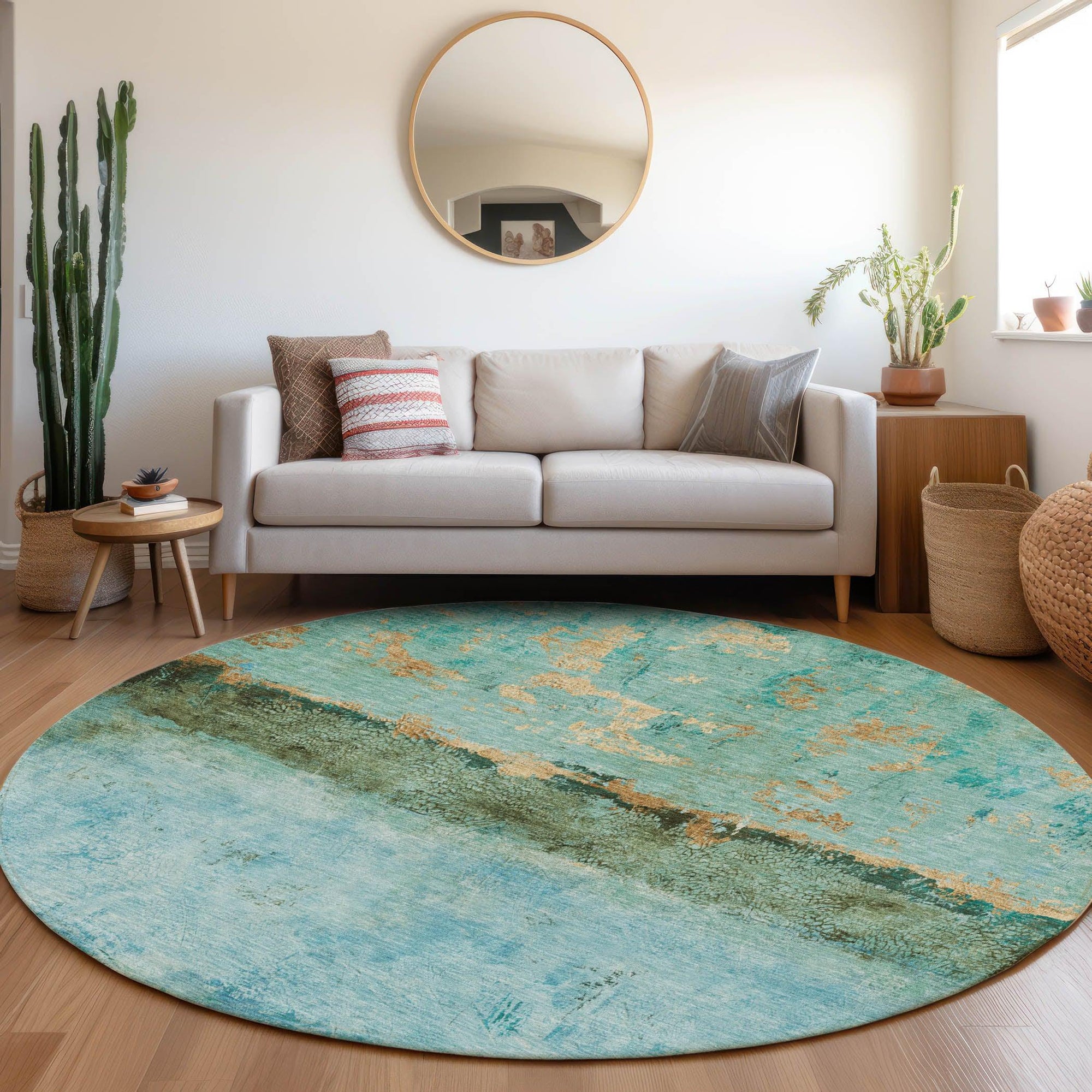 Addison Rugs Galaris Teal Washable Indoor-Outdoor Rug