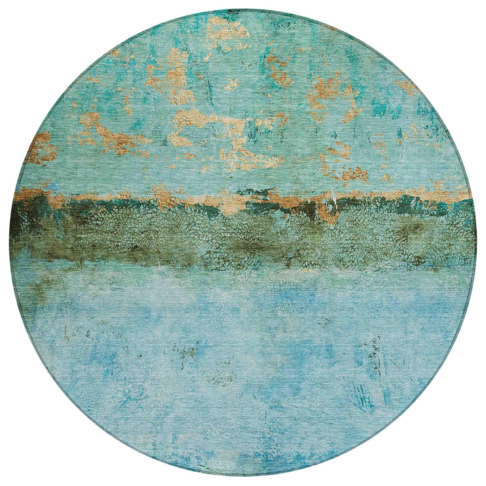 Addison Rugs Galaris Teal Washable Indoor-Outdoor Rug