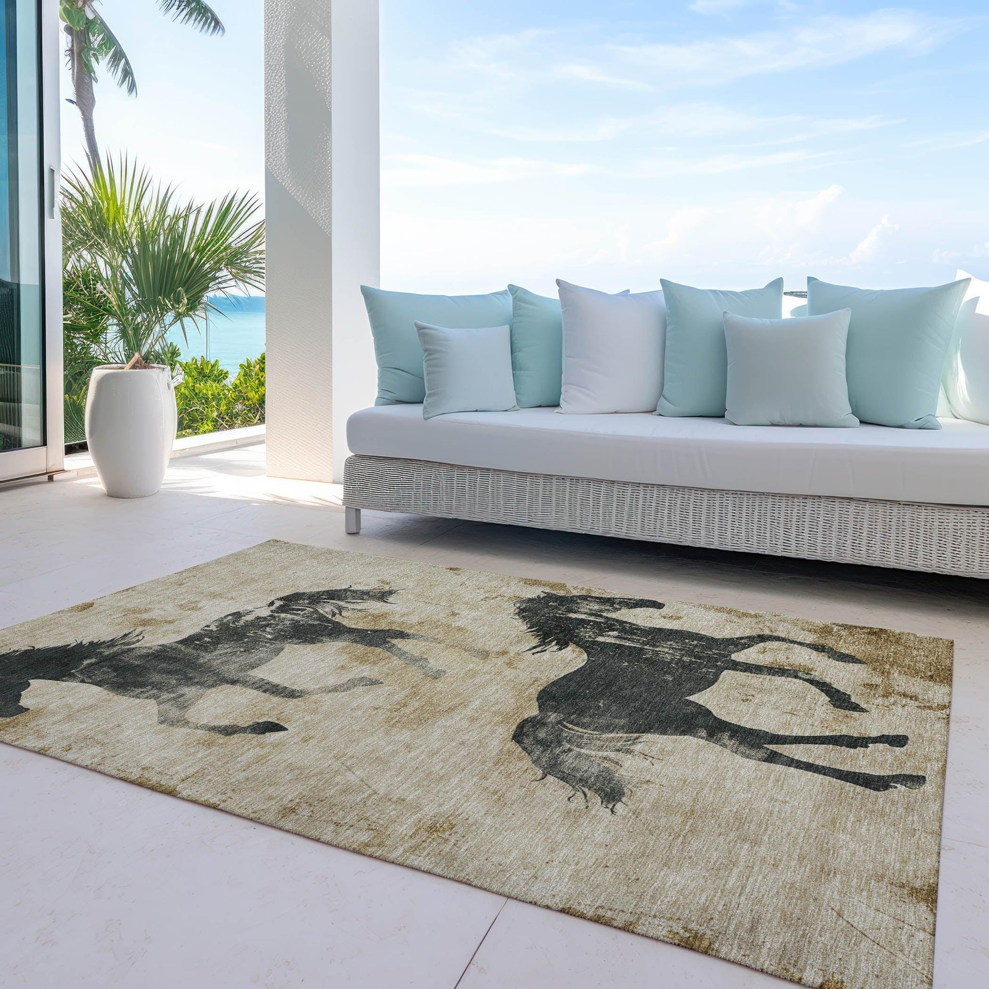 Addison Rugs Galas Brown Washable Indoor-Outdoor Rug