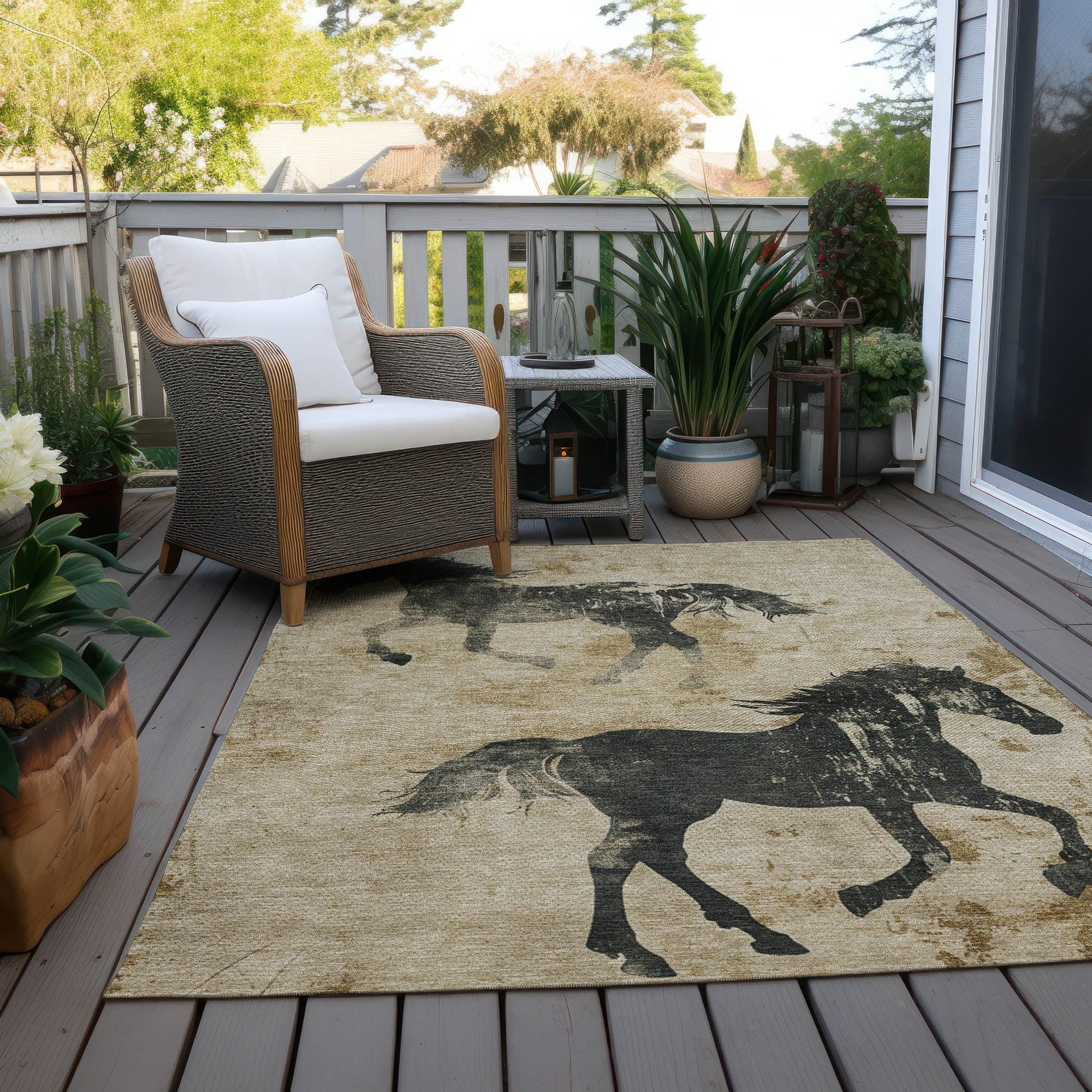 Addison Rugs Galas Brown Washable Indoor-Outdoor Rug