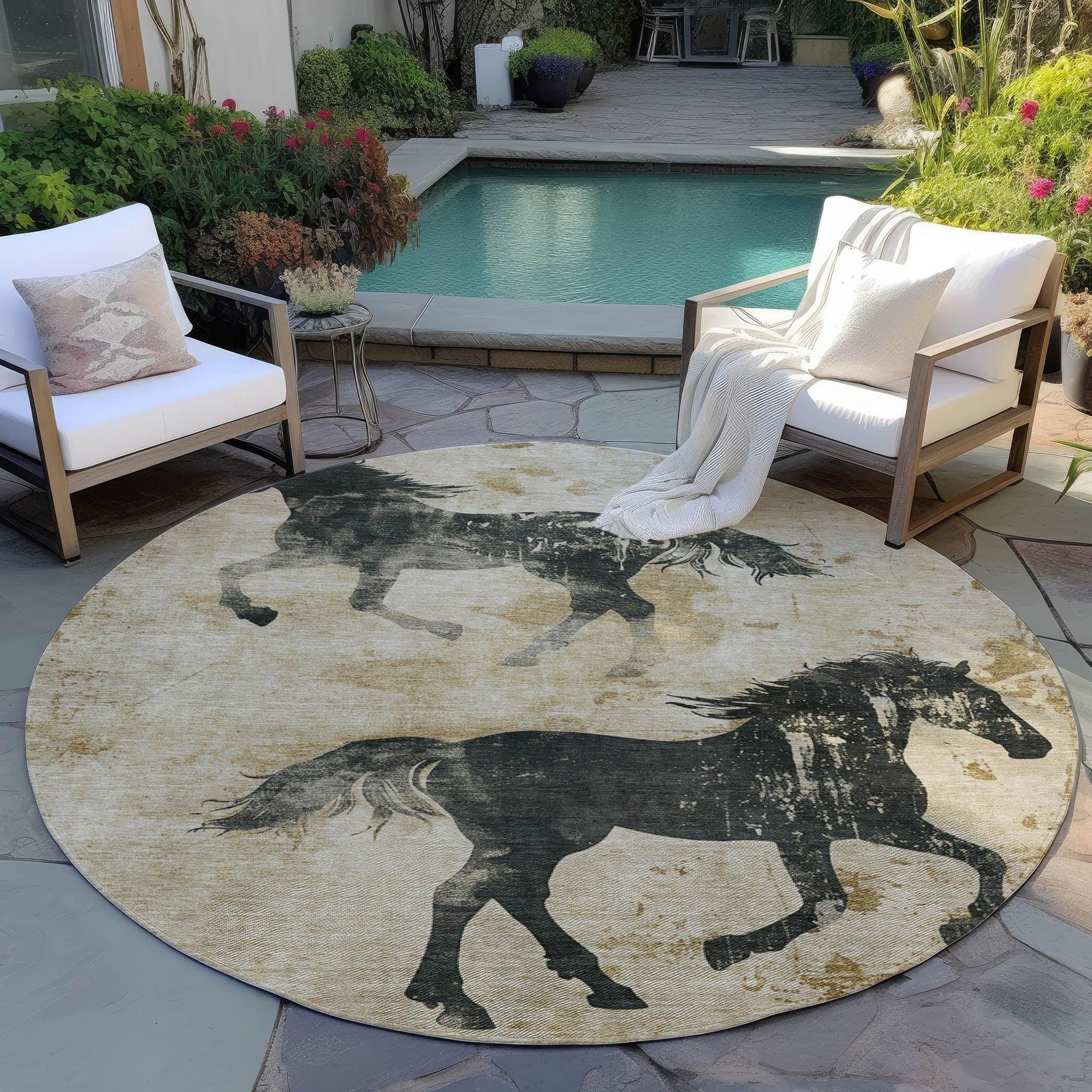 Addison Rugs Galas Brown Washable Indoor-Outdoor Rug