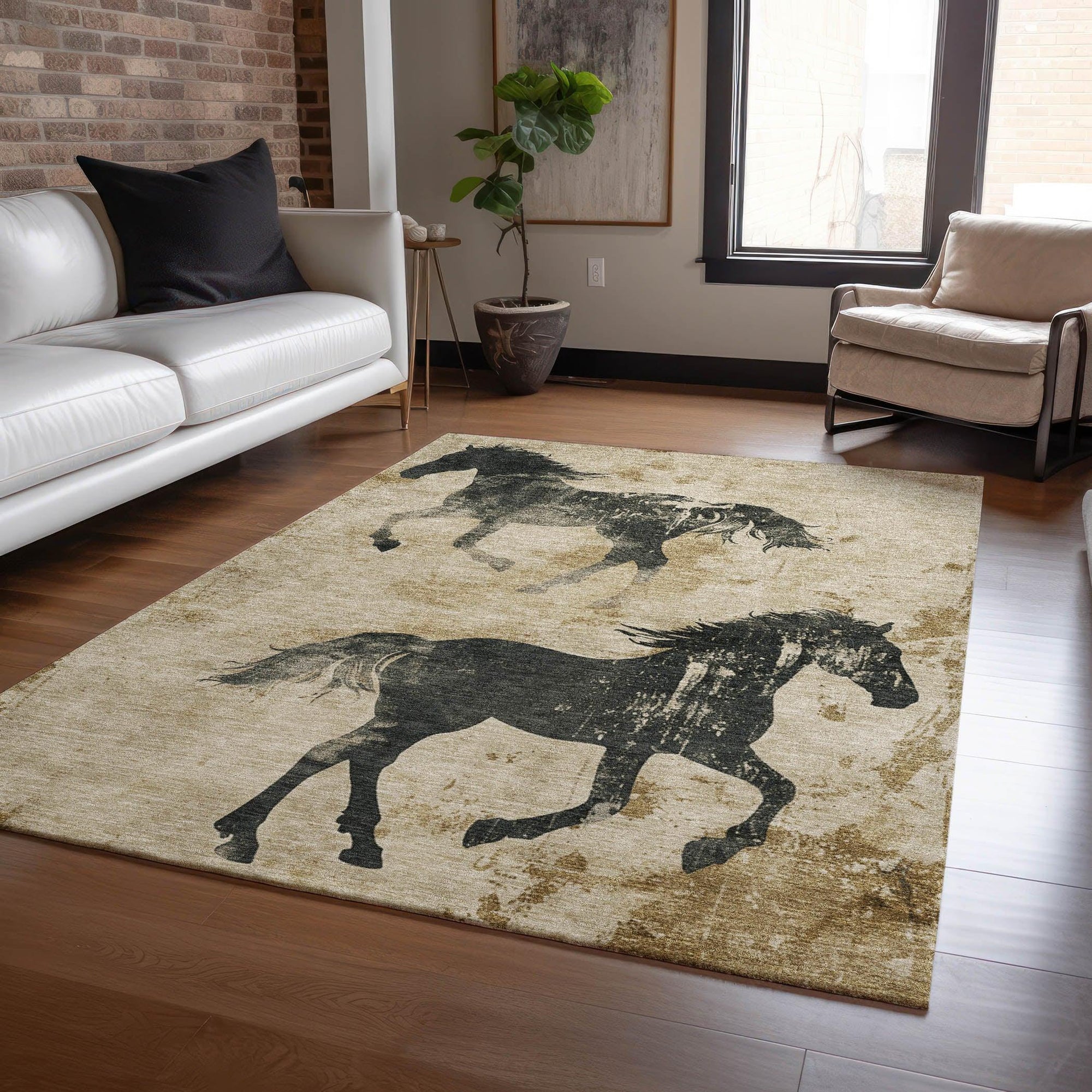 Addison Rugs Galas Brown Washable Indoor-Outdoor Rug