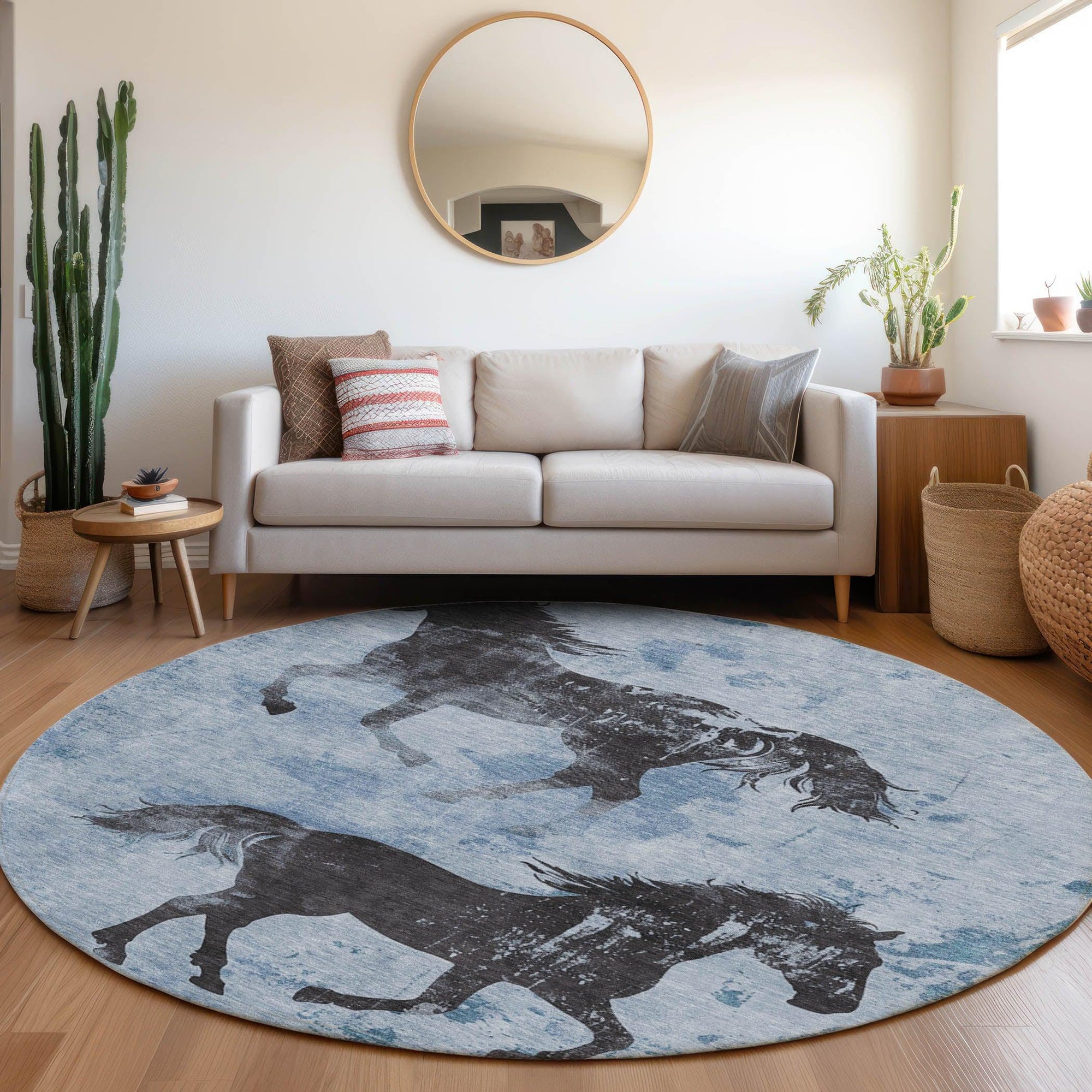 Addison Rugs Galas Blue Washable Indoor-Outdoor Rug