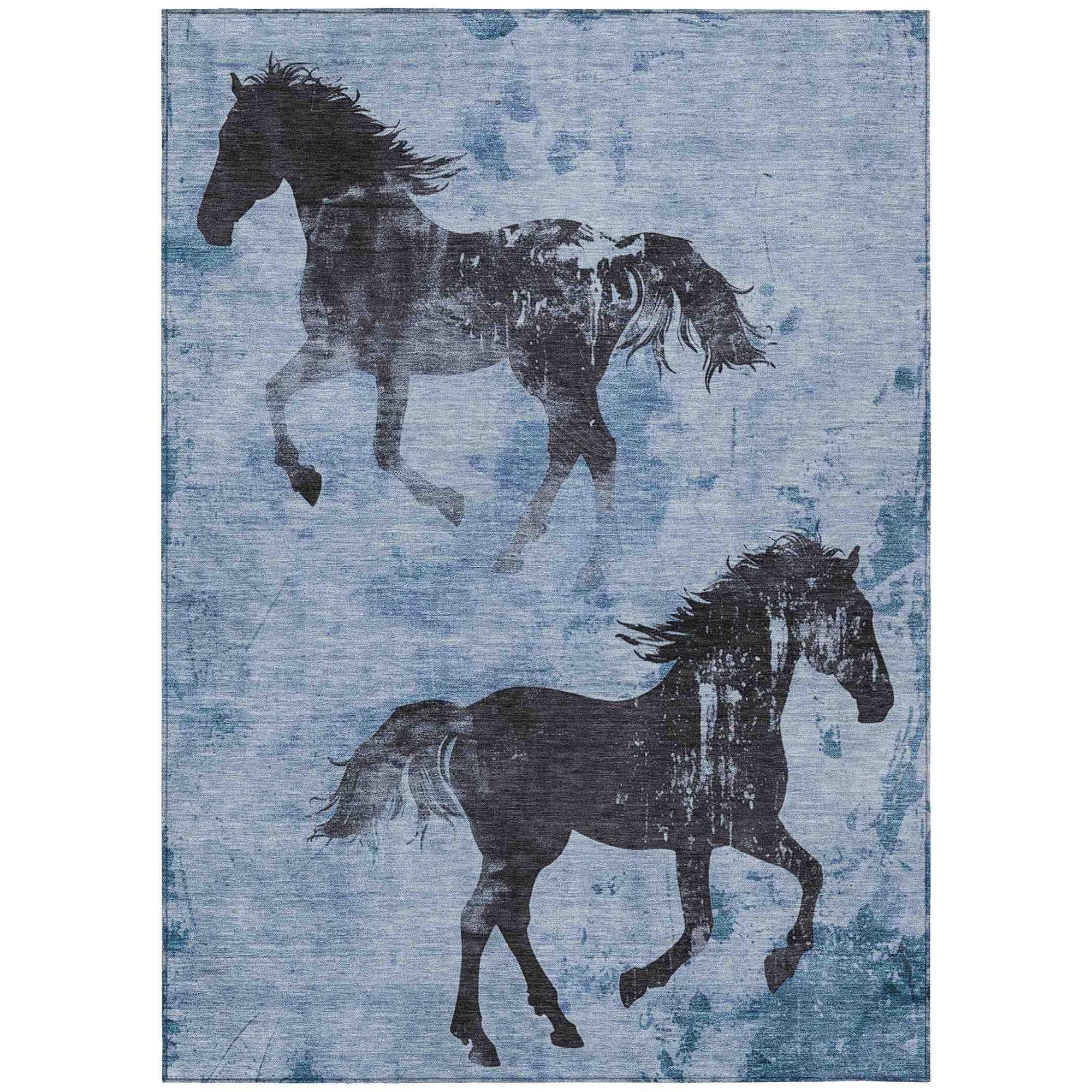Addison Rugs Galas Blue Washable Indoor-Outdoor Rug
