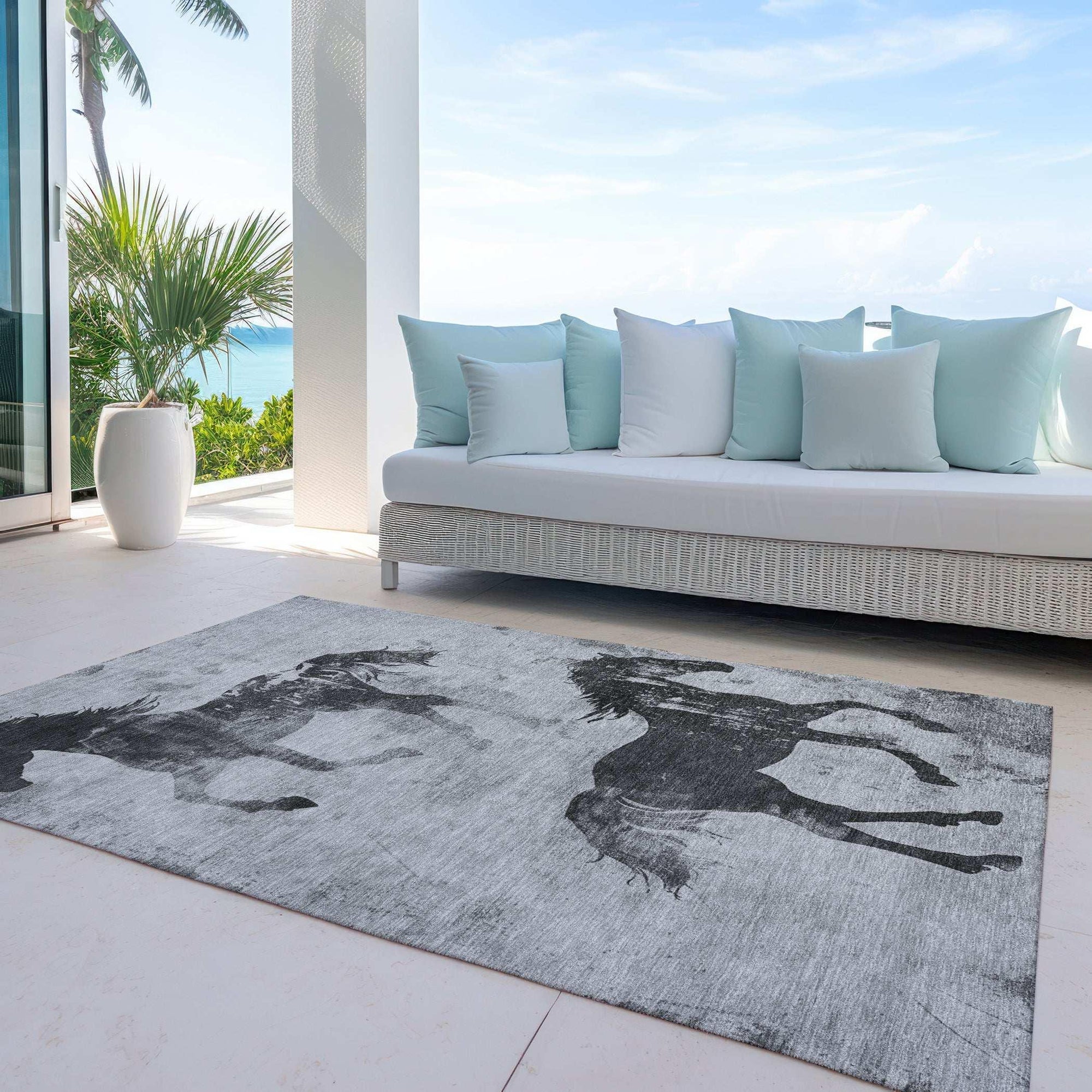 Addison Rugs Galas Gray Washable Indoor-Outdoor Rug