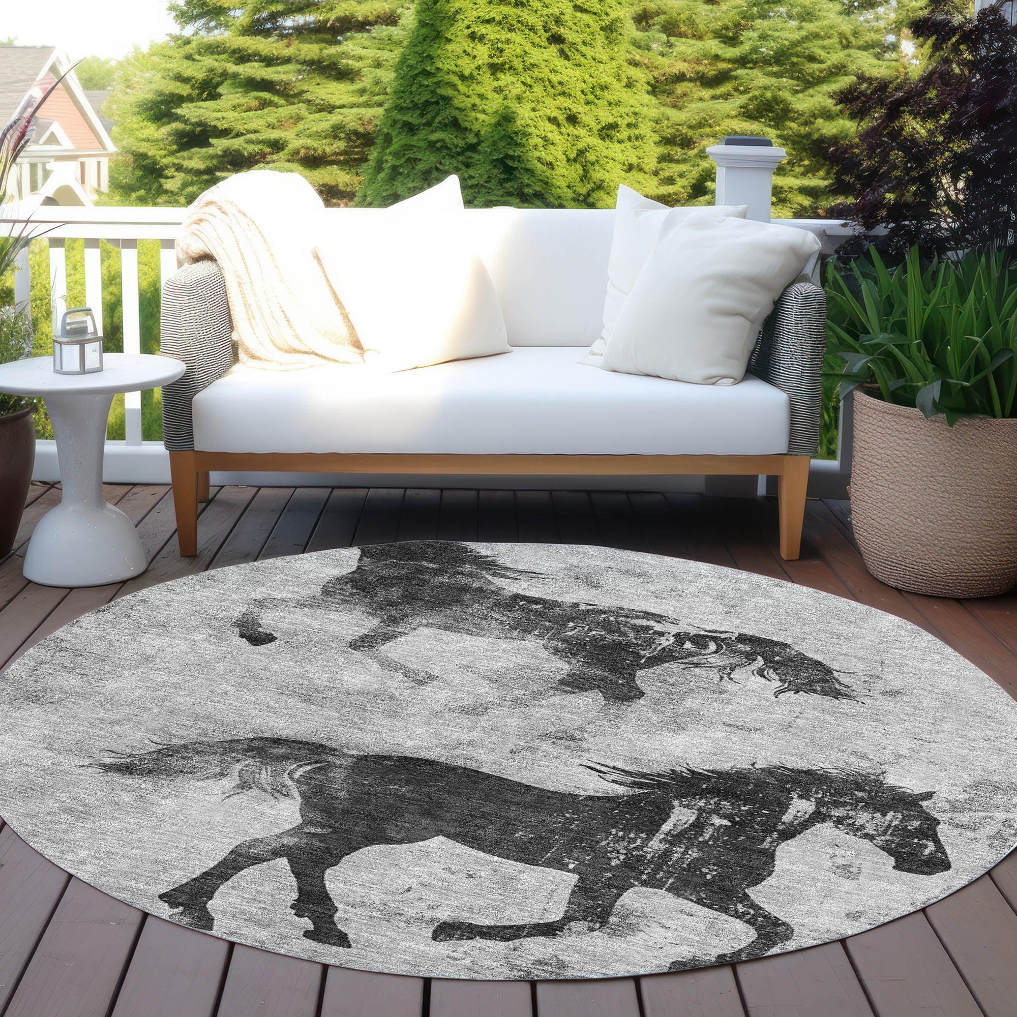 Addison Rugs Galas Gray Washable Indoor-Outdoor Rug