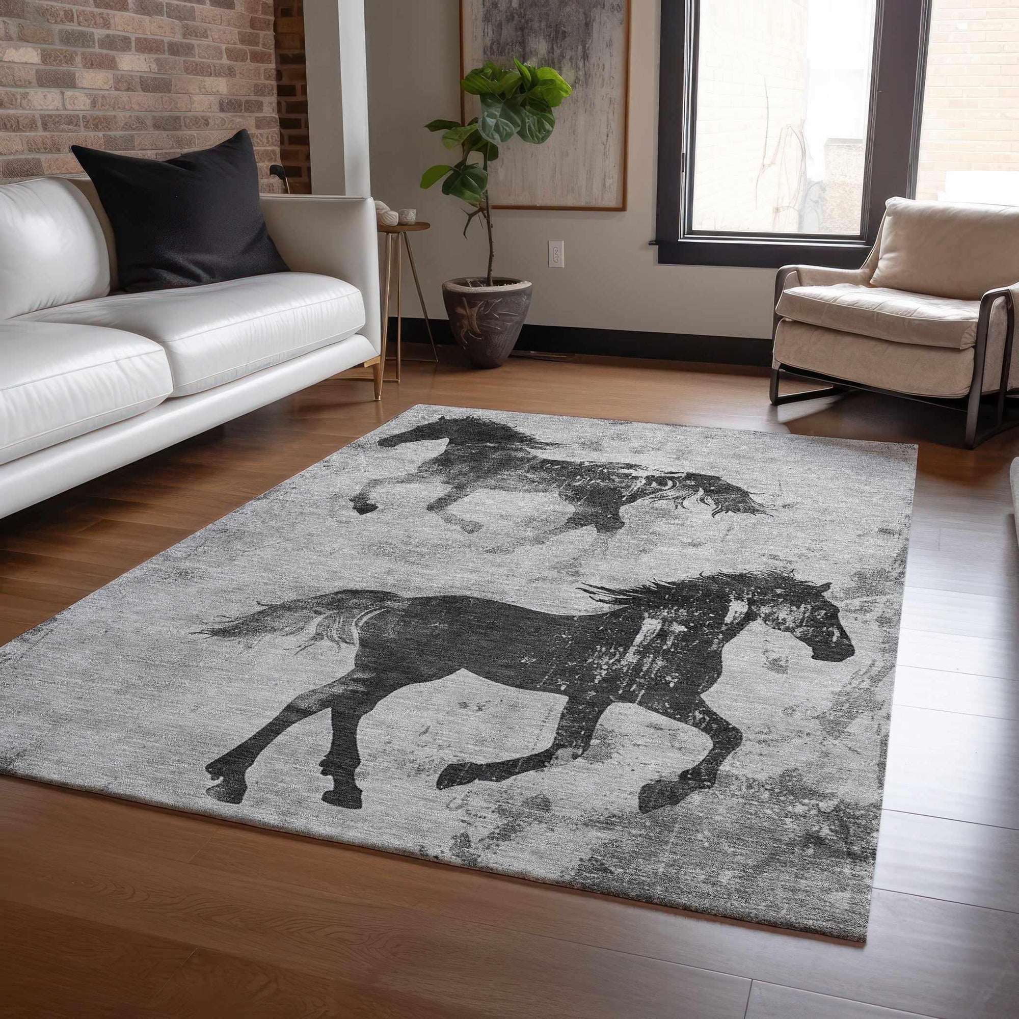 Addison Rugs Galas Gray Washable Indoor-Outdoor Rug