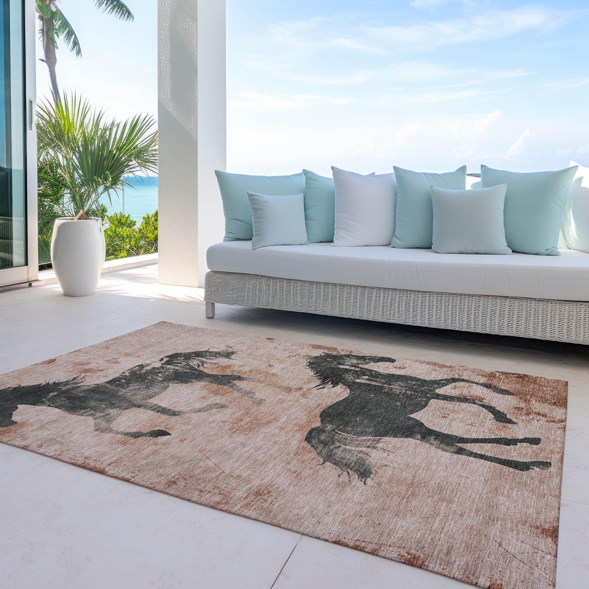 Addison Rugs Galas Orange Washable Indoor-Outdoor Rug