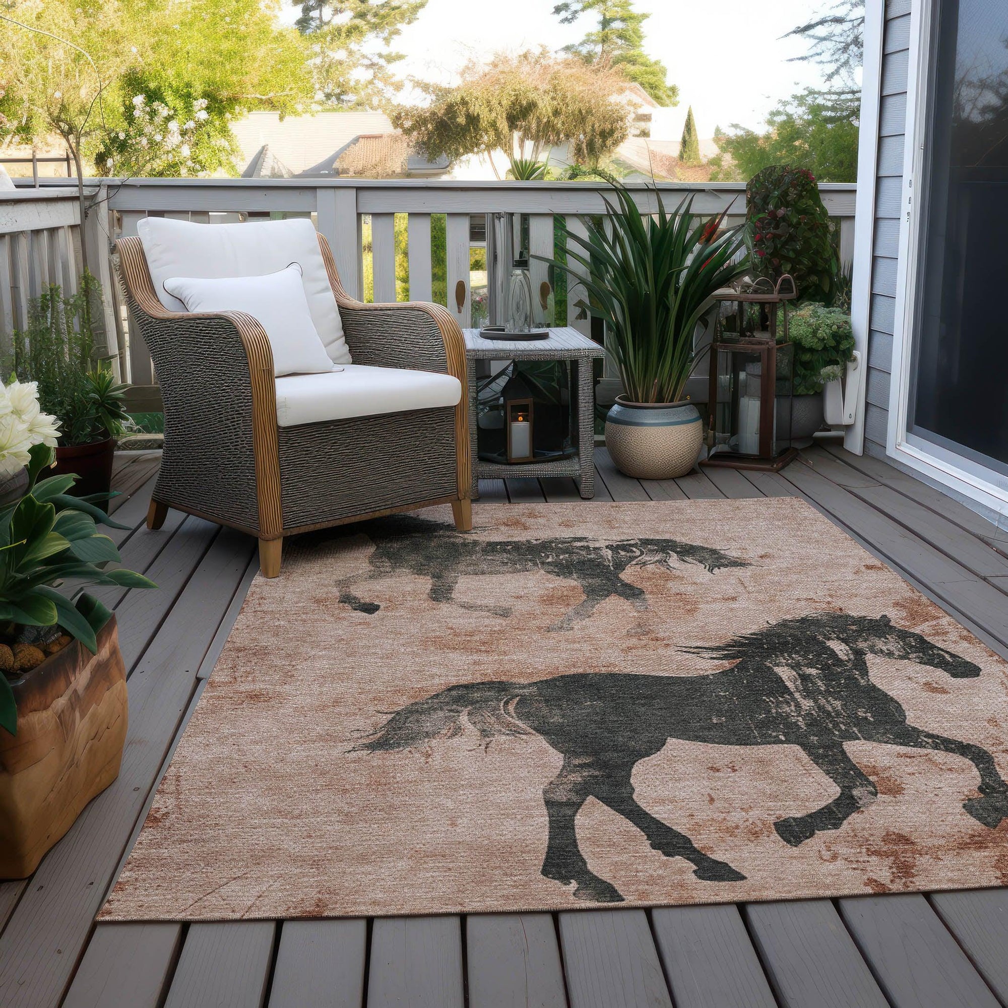 Addison Rugs Galas Orange Washable Indoor-Outdoor Rug