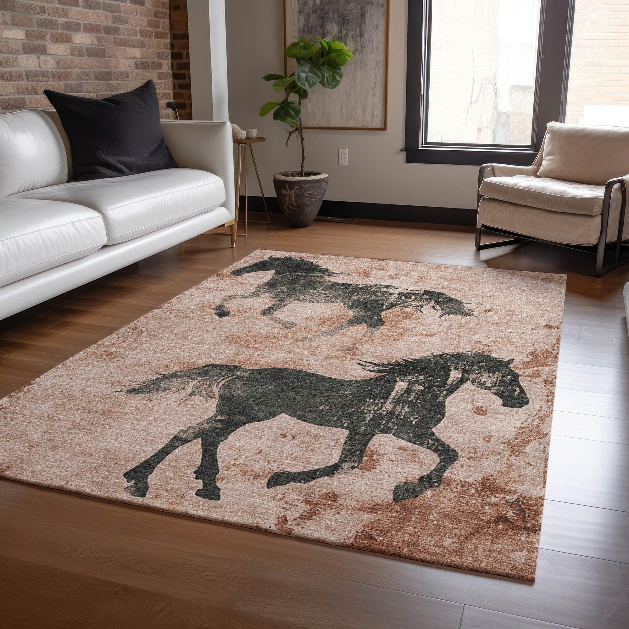 Addison Rugs Galas Orange Washable Indoor-Outdoor Rug