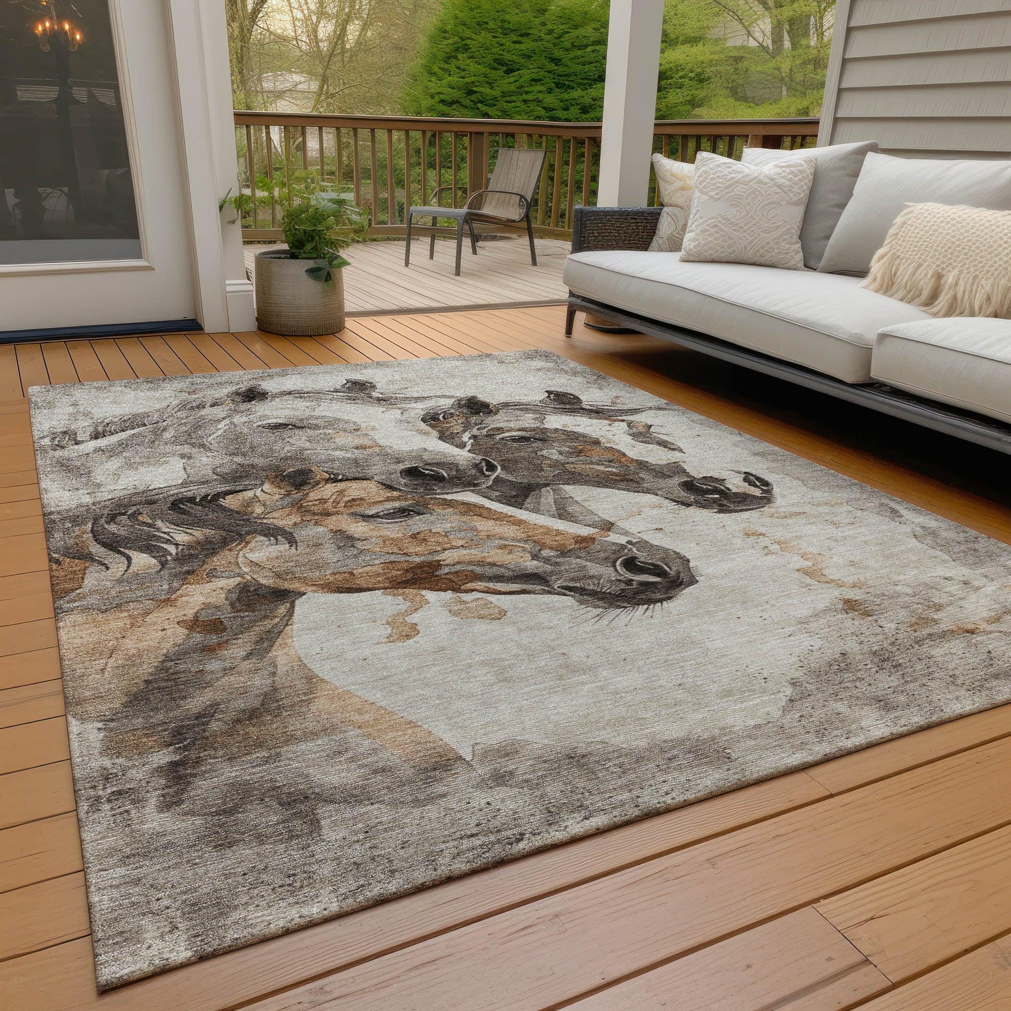 Addison Rugs Galion Brown Washable Indoor-Outdoor Rug