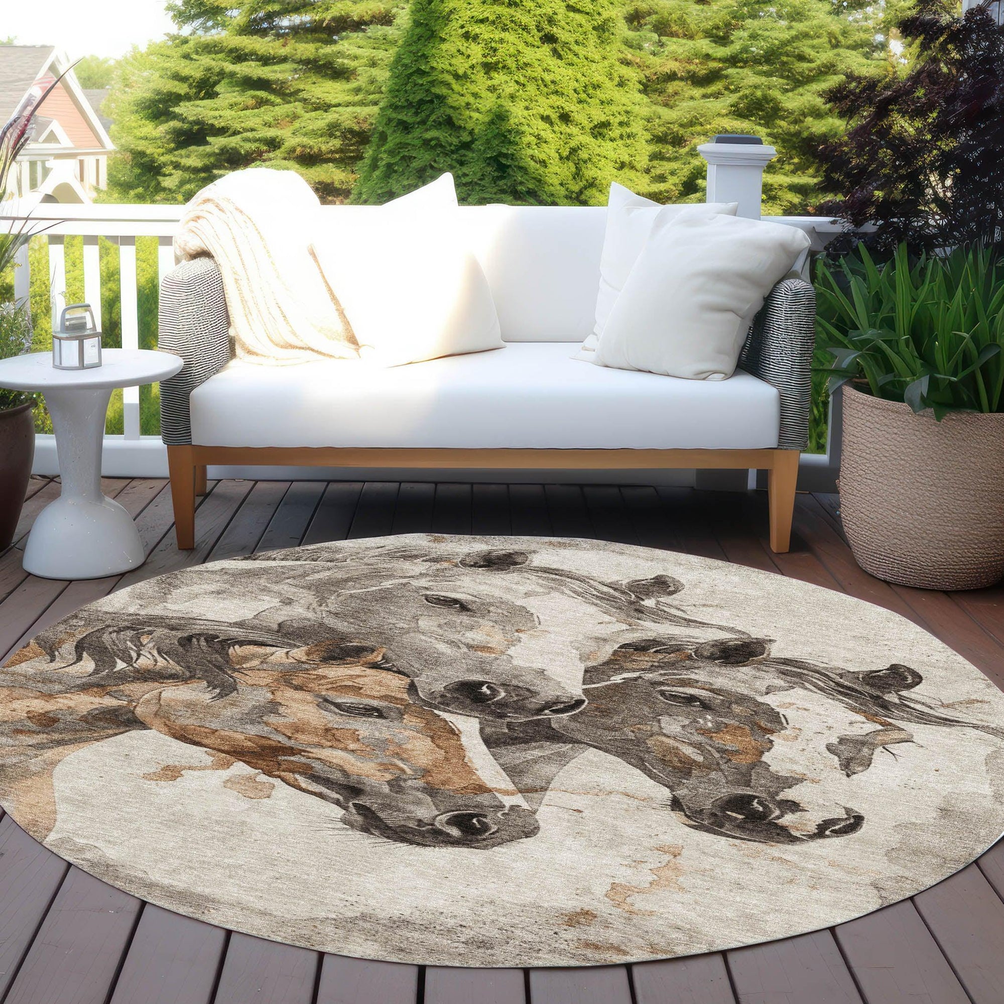 Addison Rugs Galion Brown Washable Indoor-Outdoor Rug