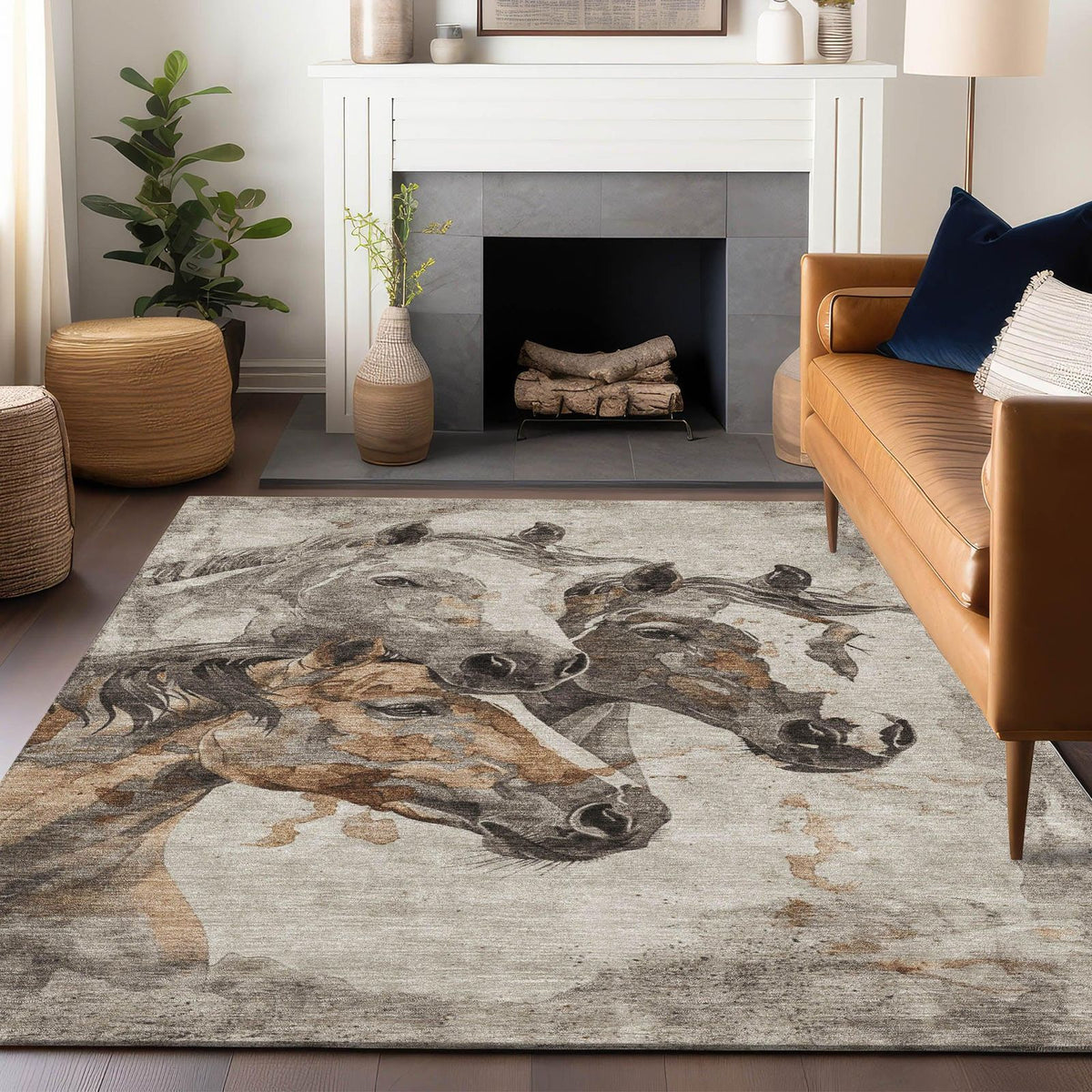 Addison Rugs Galion Brown Washable Indoor-Outdoor Rug