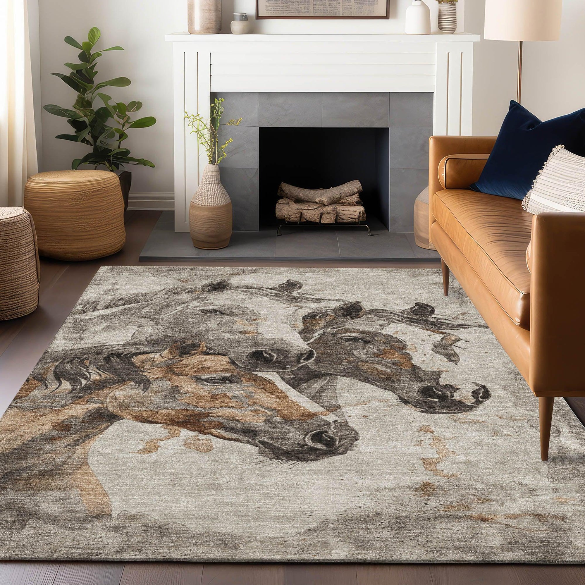 Addison Rugs Galion Brown Washable Indoor-Outdoor Rug
