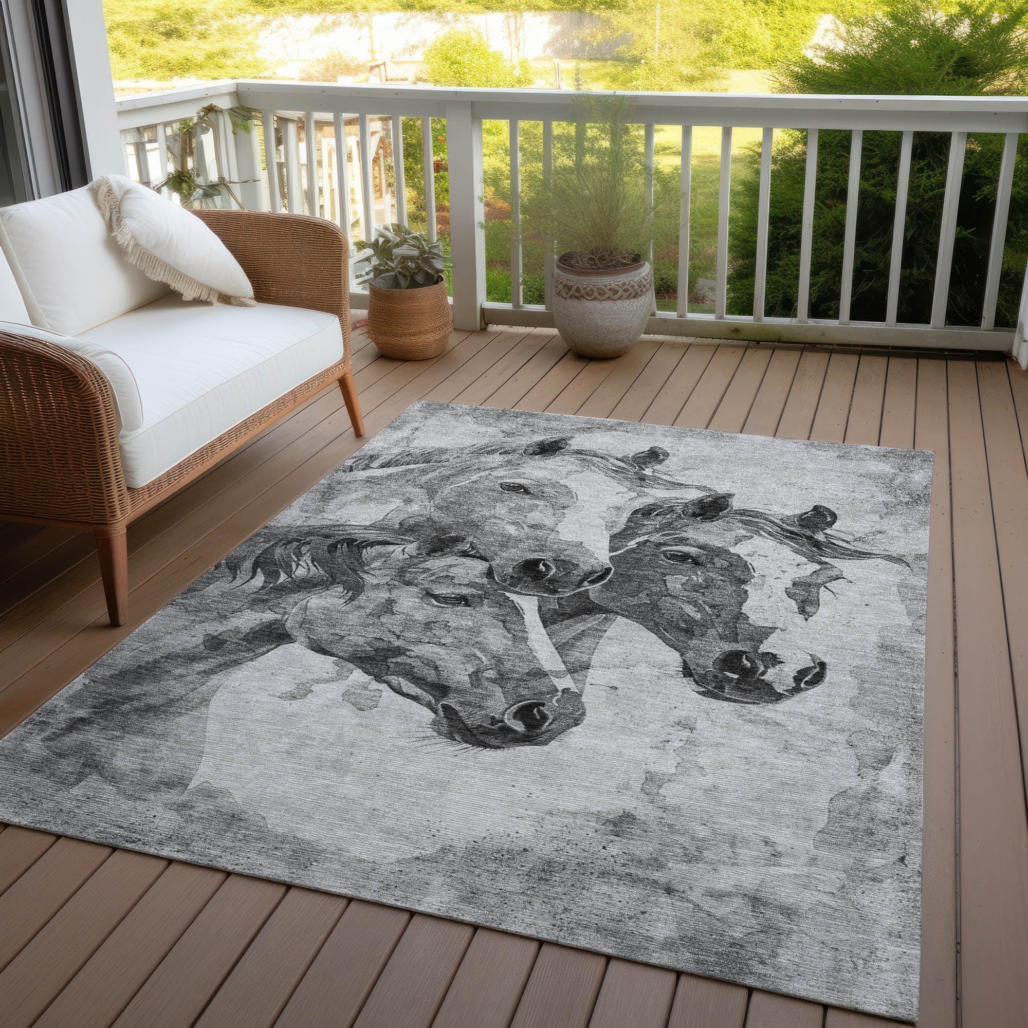 Addison Rugs Galion Gray Washable Indoor-Outdoor Rug