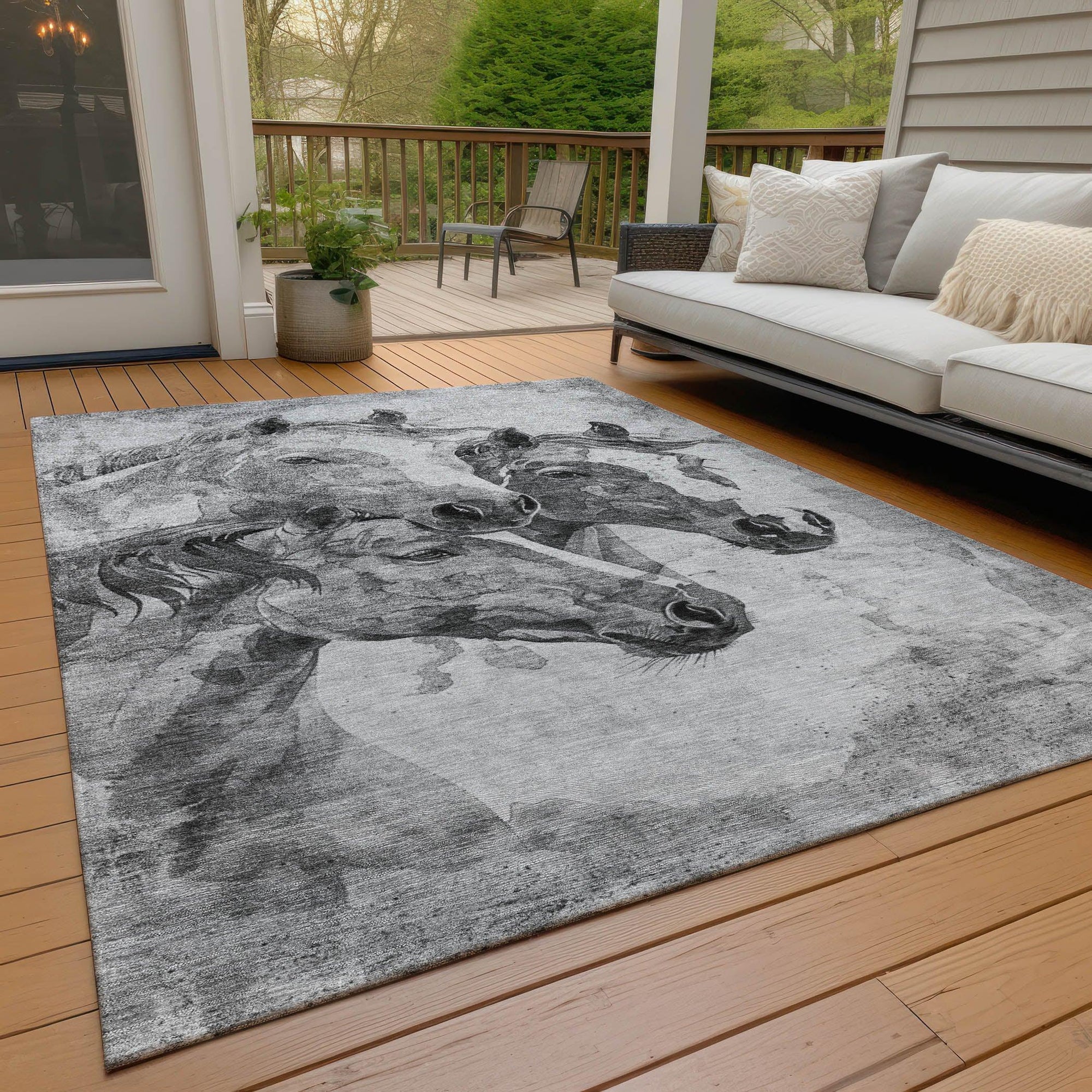 Addison Rugs Galion Gray Washable Indoor-Outdoor Rug