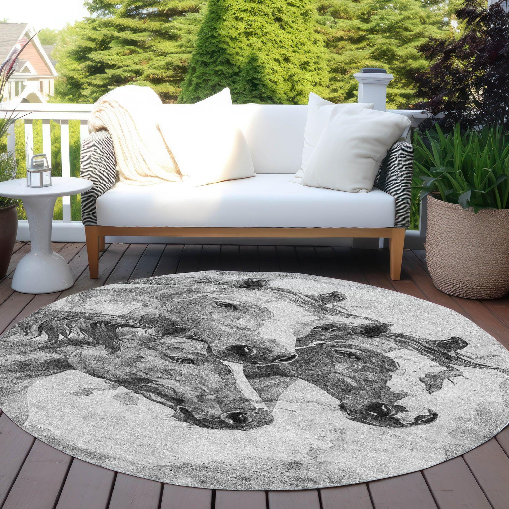 Addison Rugs Galion Gray Washable Indoor-Outdoor Rug