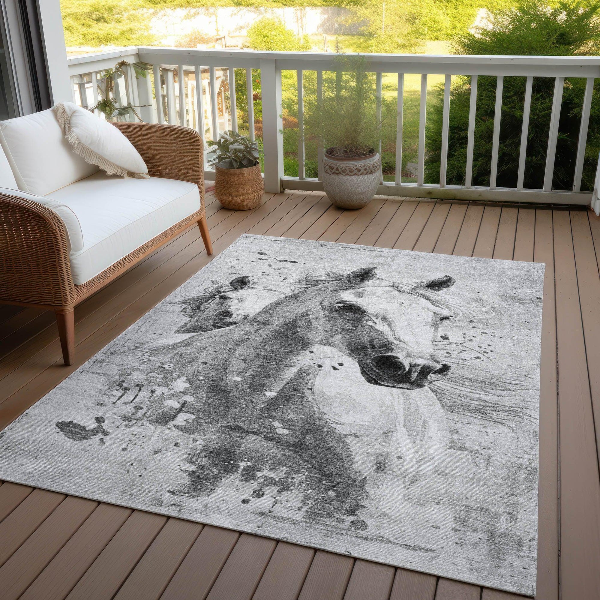 Addison Rugs Galira Gray Washable Indoor-Outdoor Rug