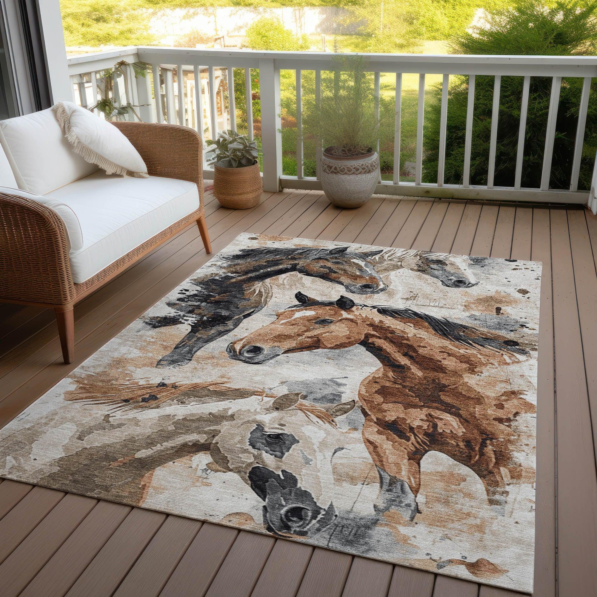 Addison Rugs Galius Brown Washable Indoor-Outdoor Rug