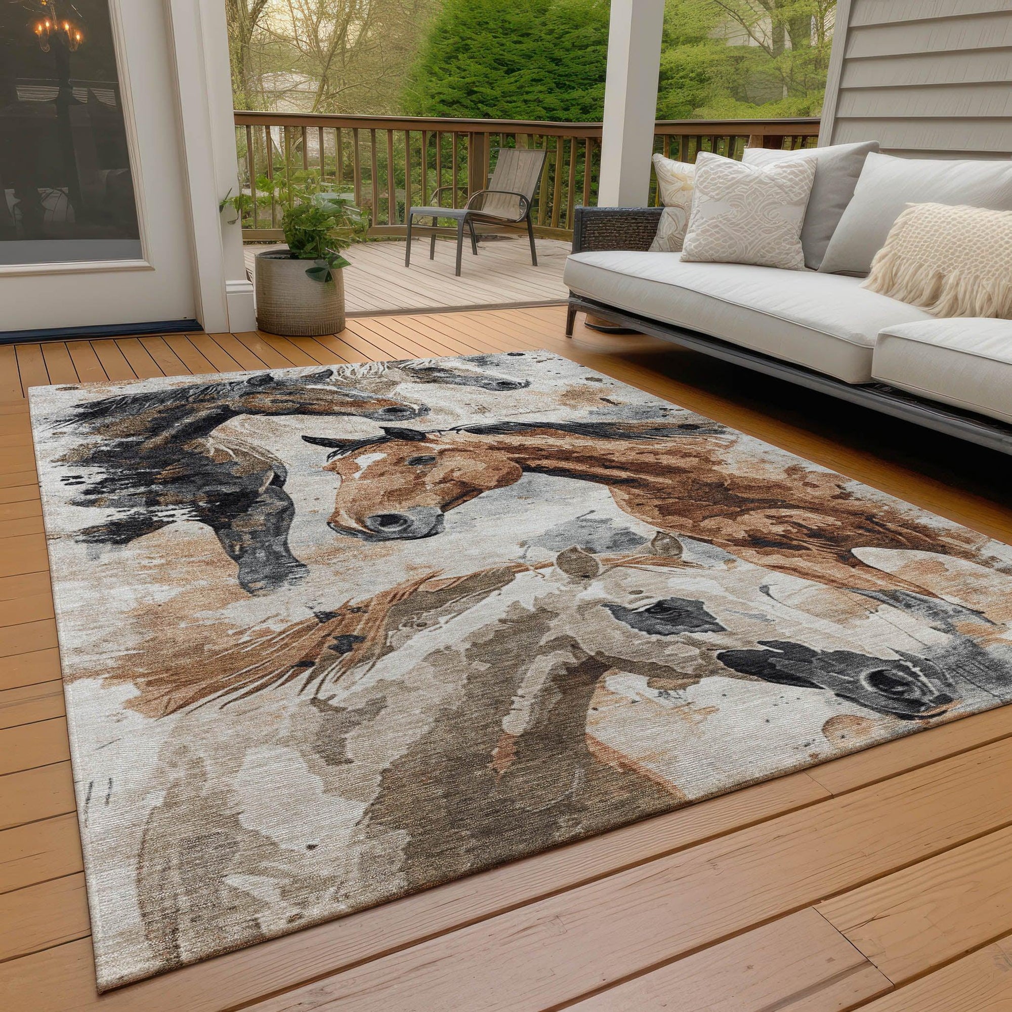 Addison Rugs Galius Brown Washable Indoor-Outdoor Rug