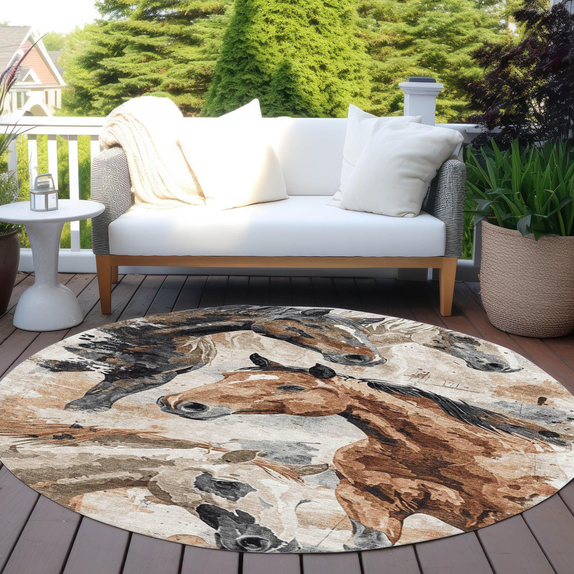 Addison Rugs Galius Brown Washable Indoor-Outdoor Rug