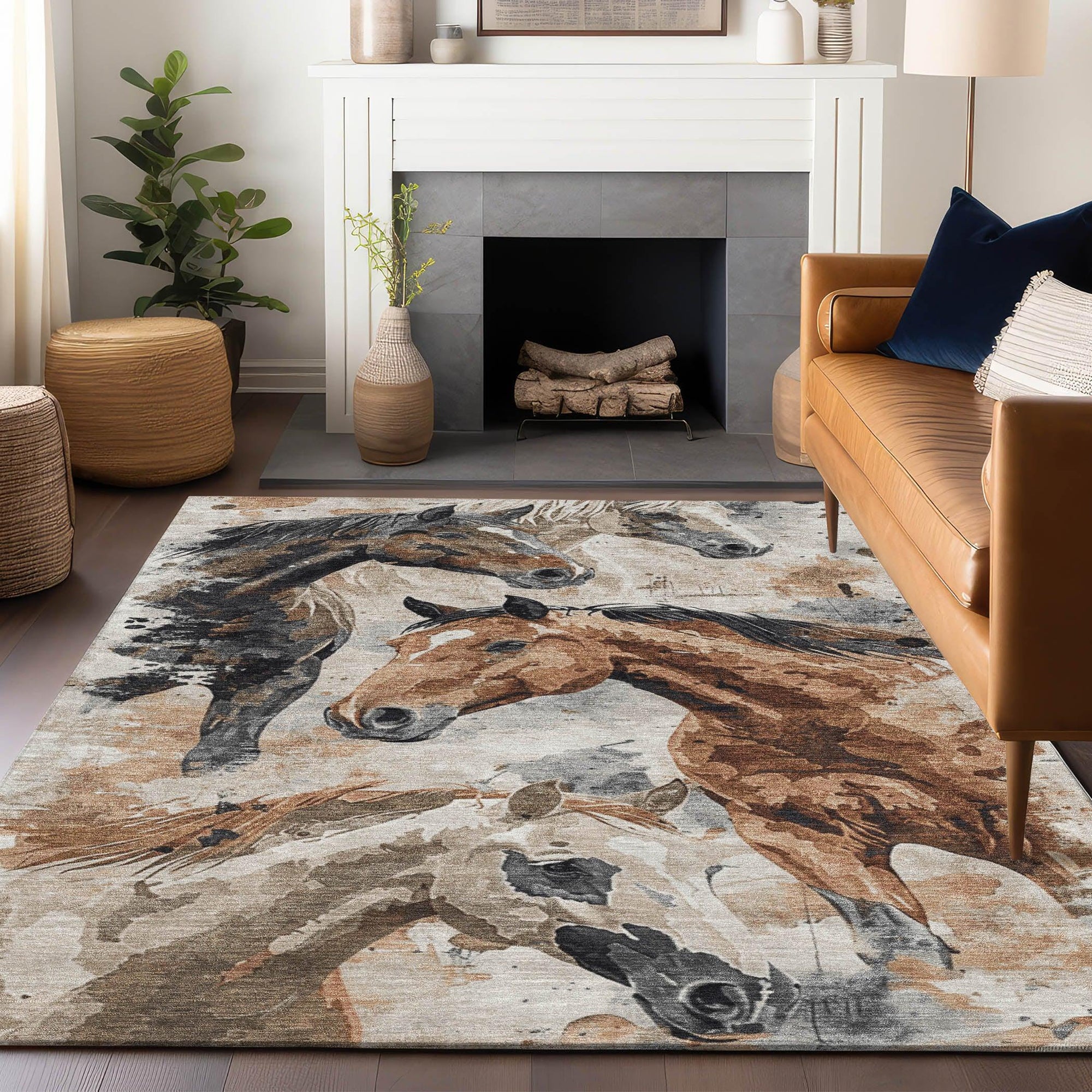 Addison Rugs Galius Brown Washable Indoor-Outdoor Rug