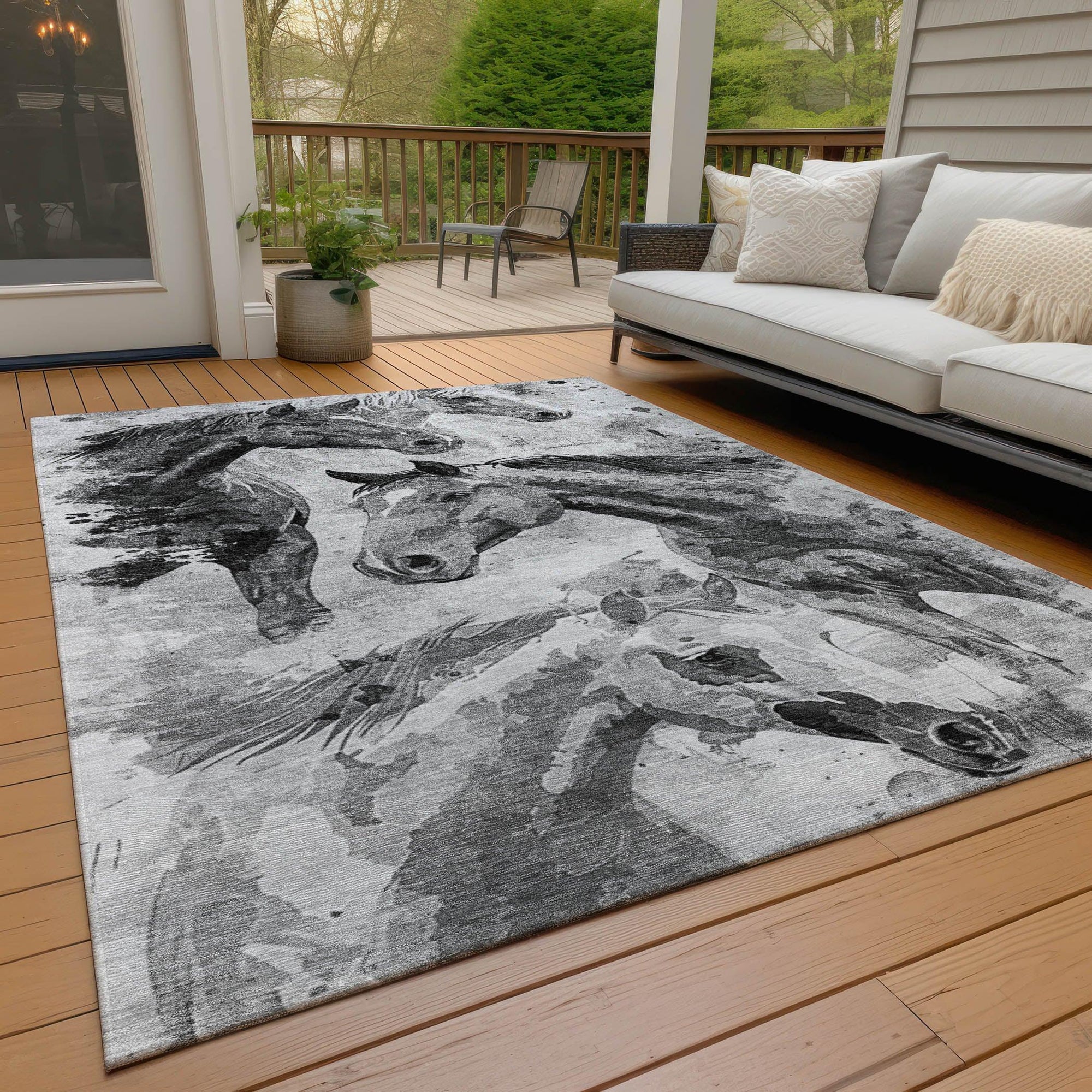 Addison Rugs Galius Gray Washable Indoor-Outdoor Rug