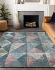 Addison Rugs Galon Blue Washable Indoor-Outdoor Rug