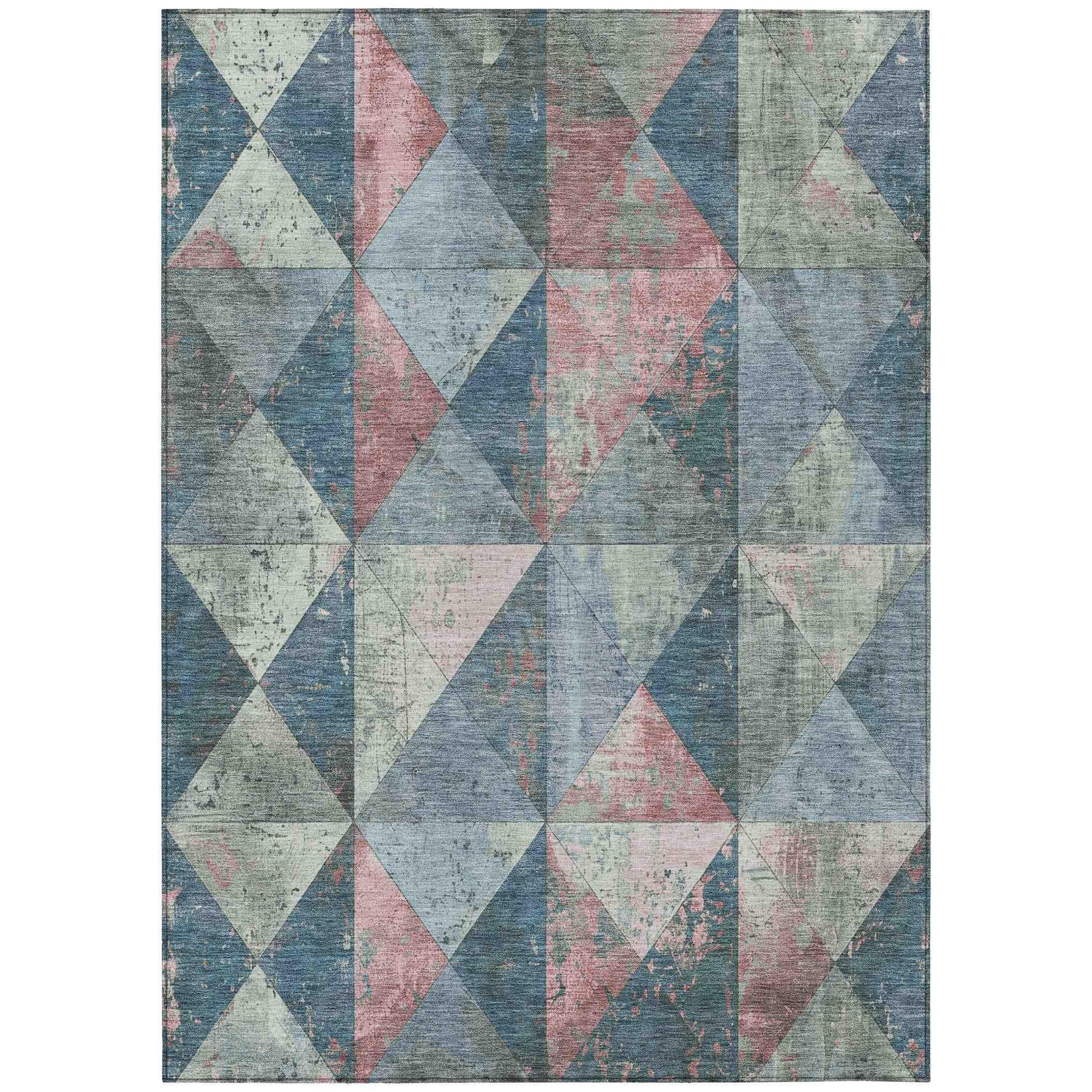 Addison Rugs Galon Blue Washable Indoor-Outdoor Rug