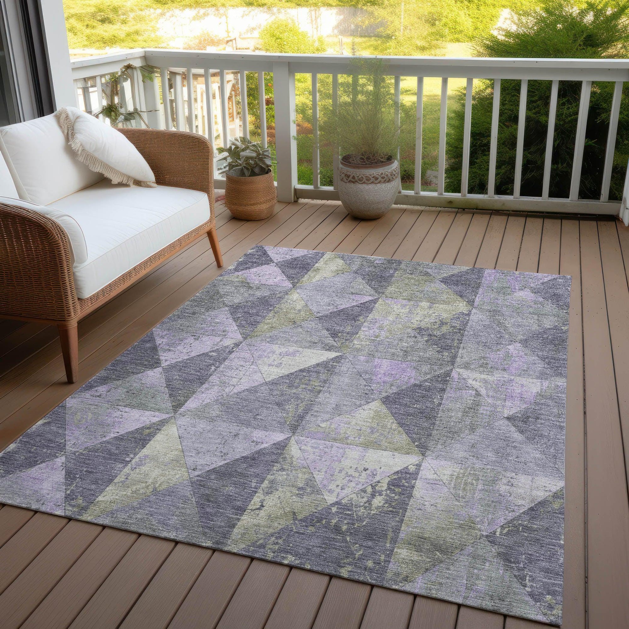Addison Rugs Galon Lavender Washable Indoor-Outdoor Rug