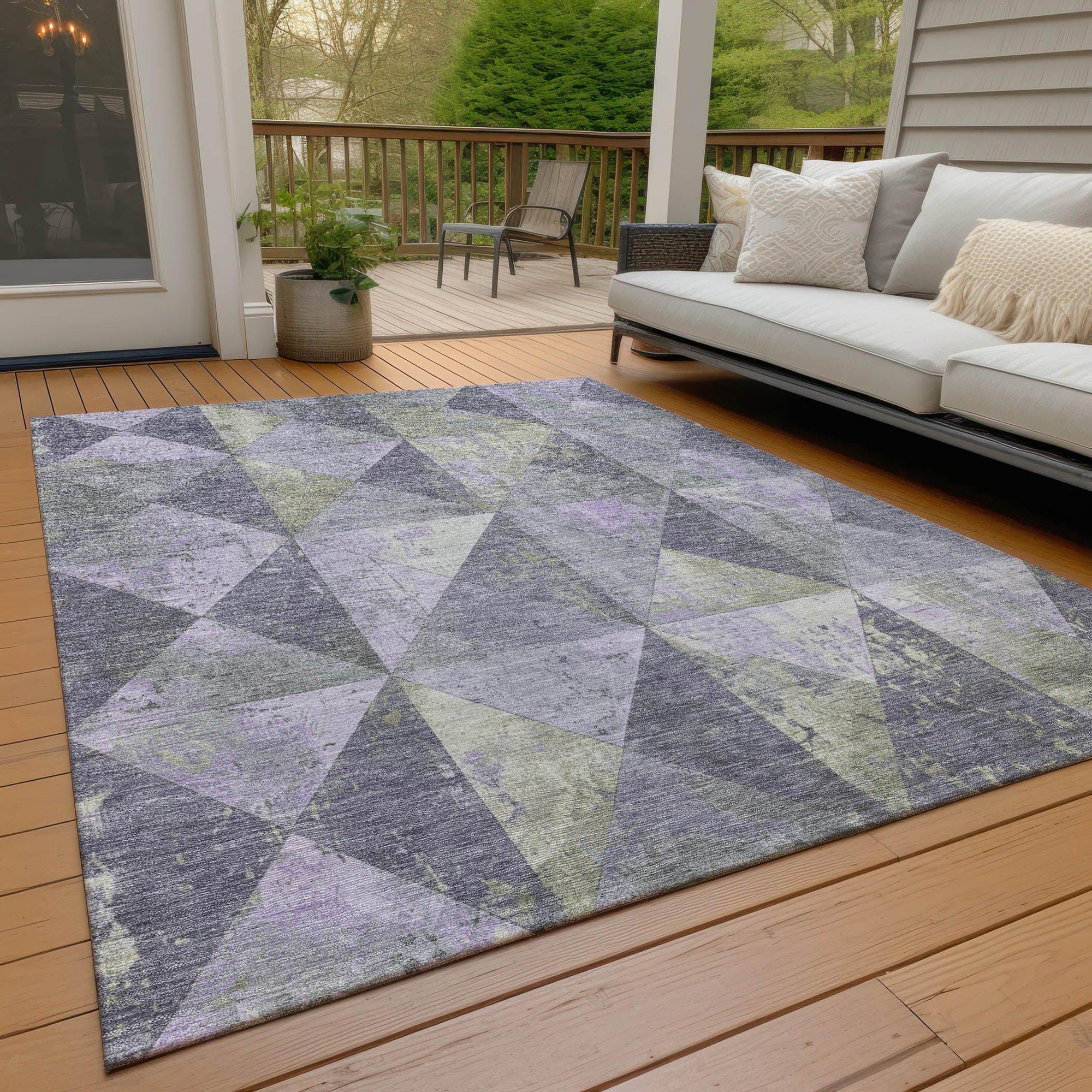 Addison Rugs Galon Lavender Washable Indoor-Outdoor Rug