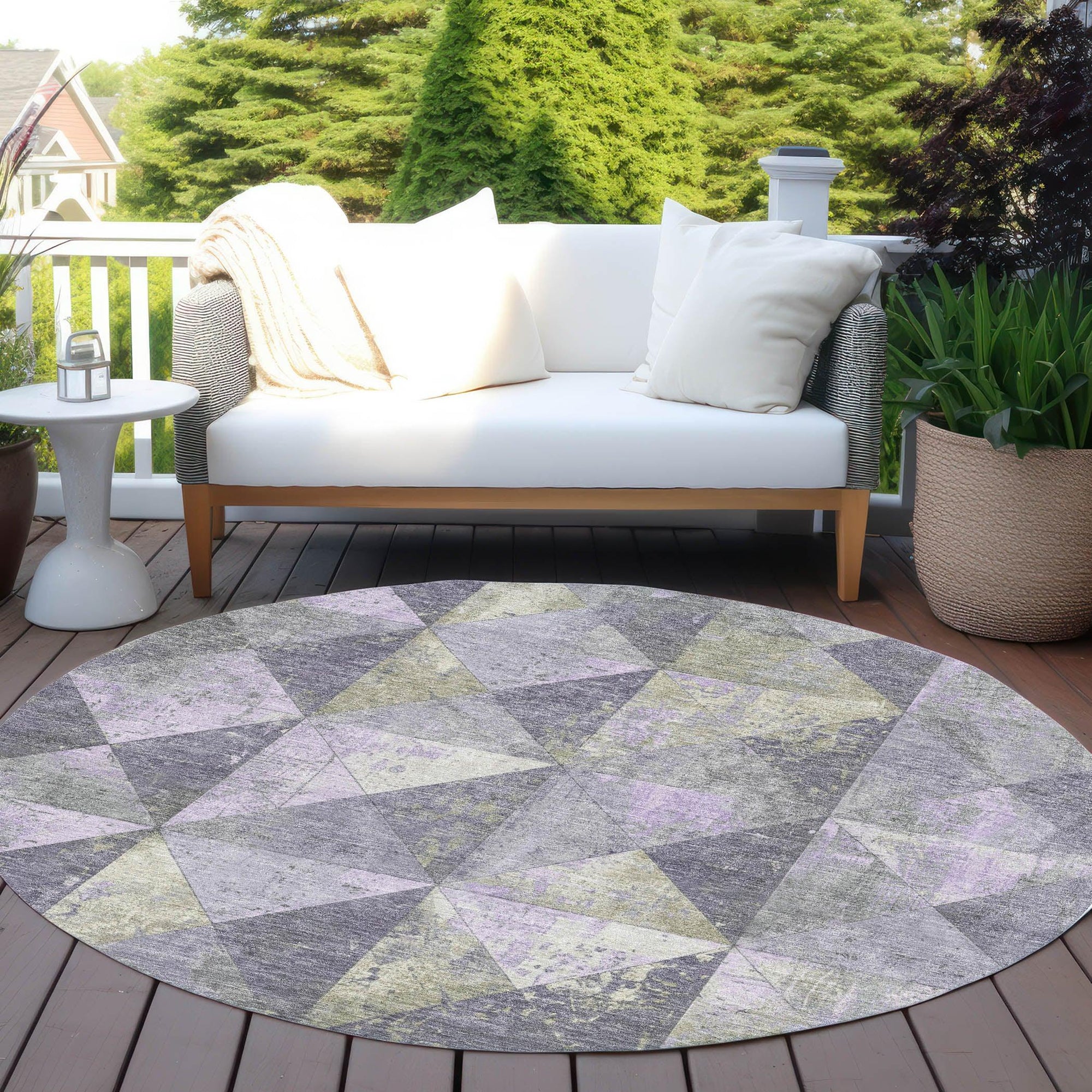 Addison Rugs Galon Lavender Washable Indoor-Outdoor Rug