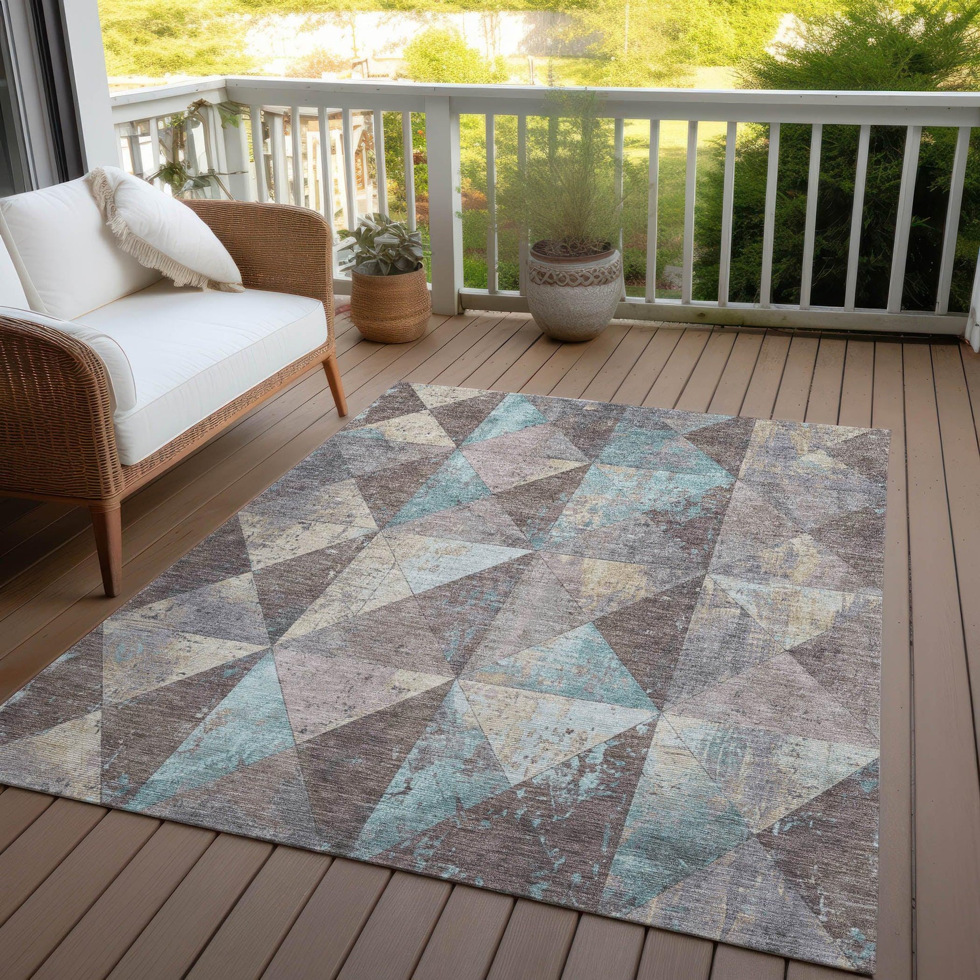 Addison Rugs Galon Brown Washable Indoor-Outdoor Rug