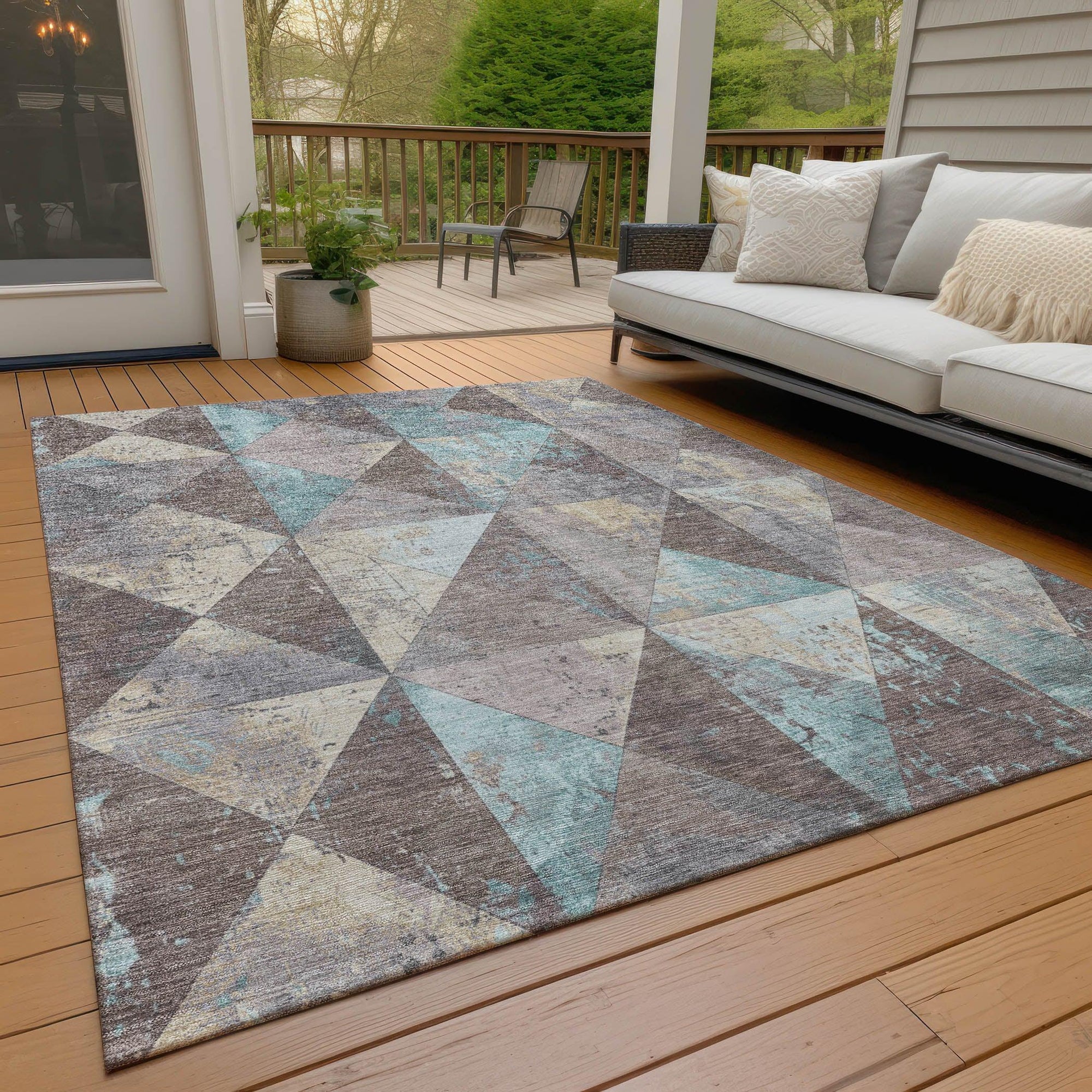 Addison Rugs Galon Brown Washable Indoor-Outdoor Rug
