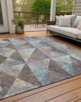 Addison Rugs Galon Brown Washable Indoor-Outdoor Rug