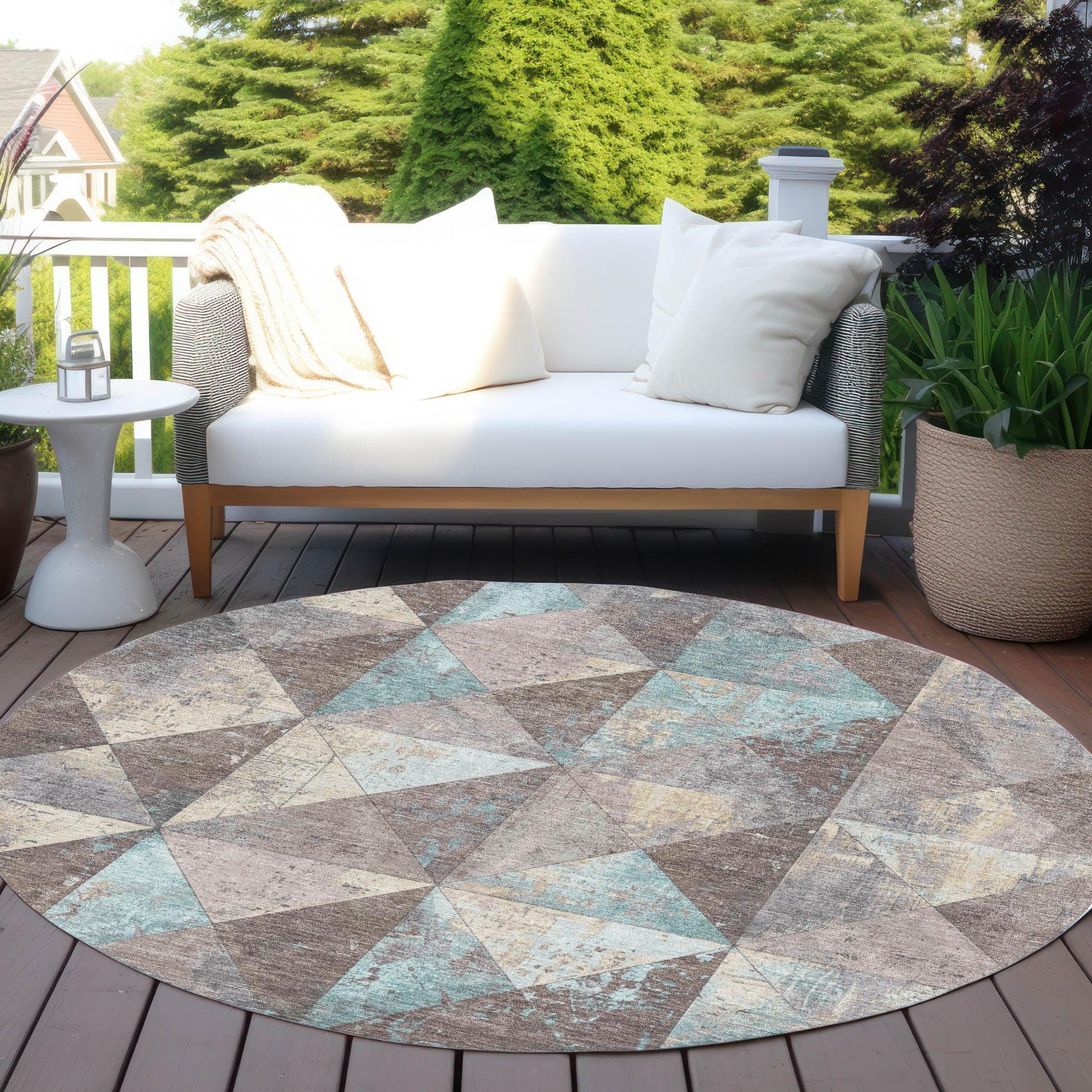 Addison Rugs Galon Brown Washable Indoor-Outdoor Rug