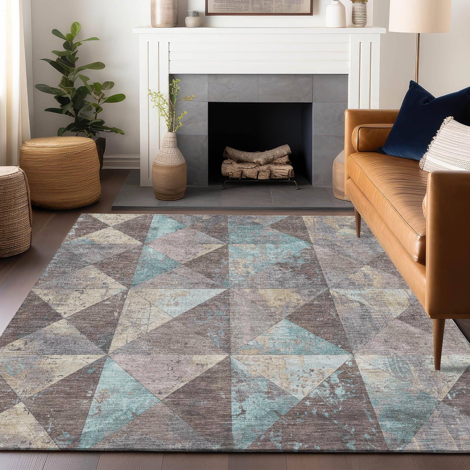 Addison Rugs Galon Brown Washable Indoor-Outdoor Rug
