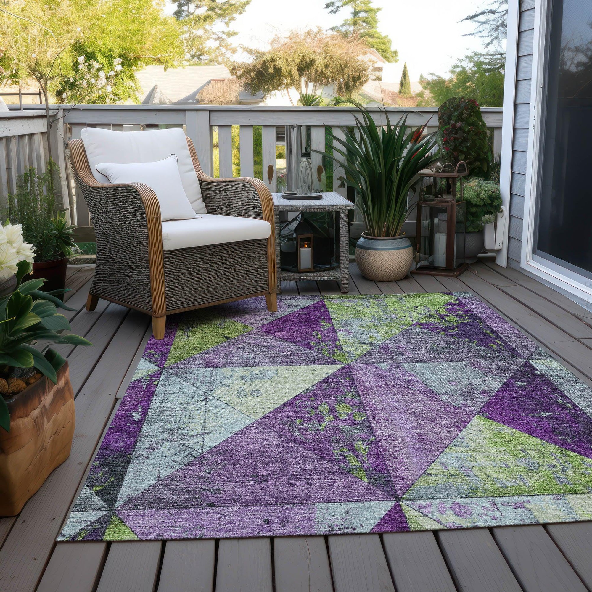 Addison Rugs Galon Purple Washable Indoor-Outdoor Rug