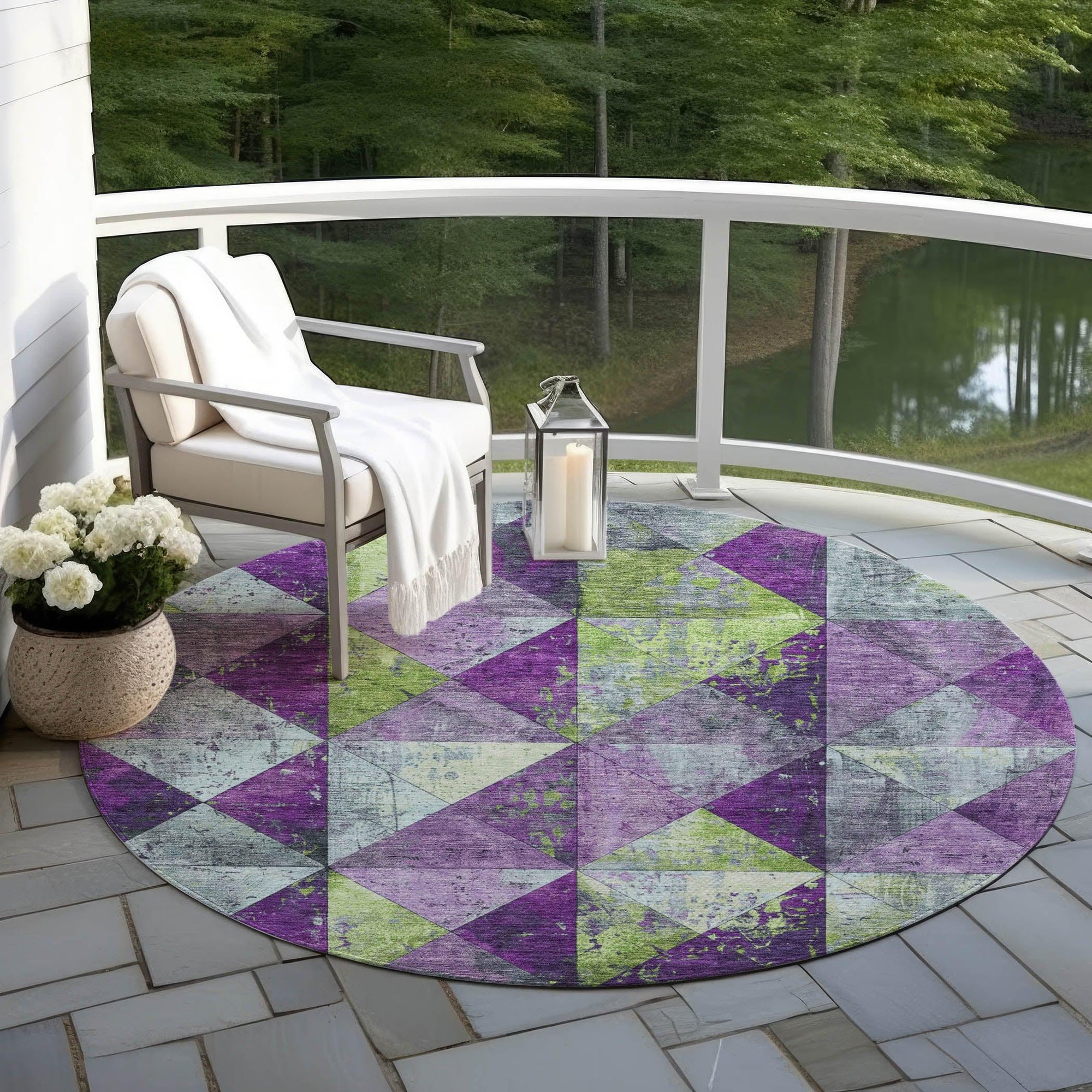 Addison Rugs Galon Purple Washable Indoor-Outdoor Rug