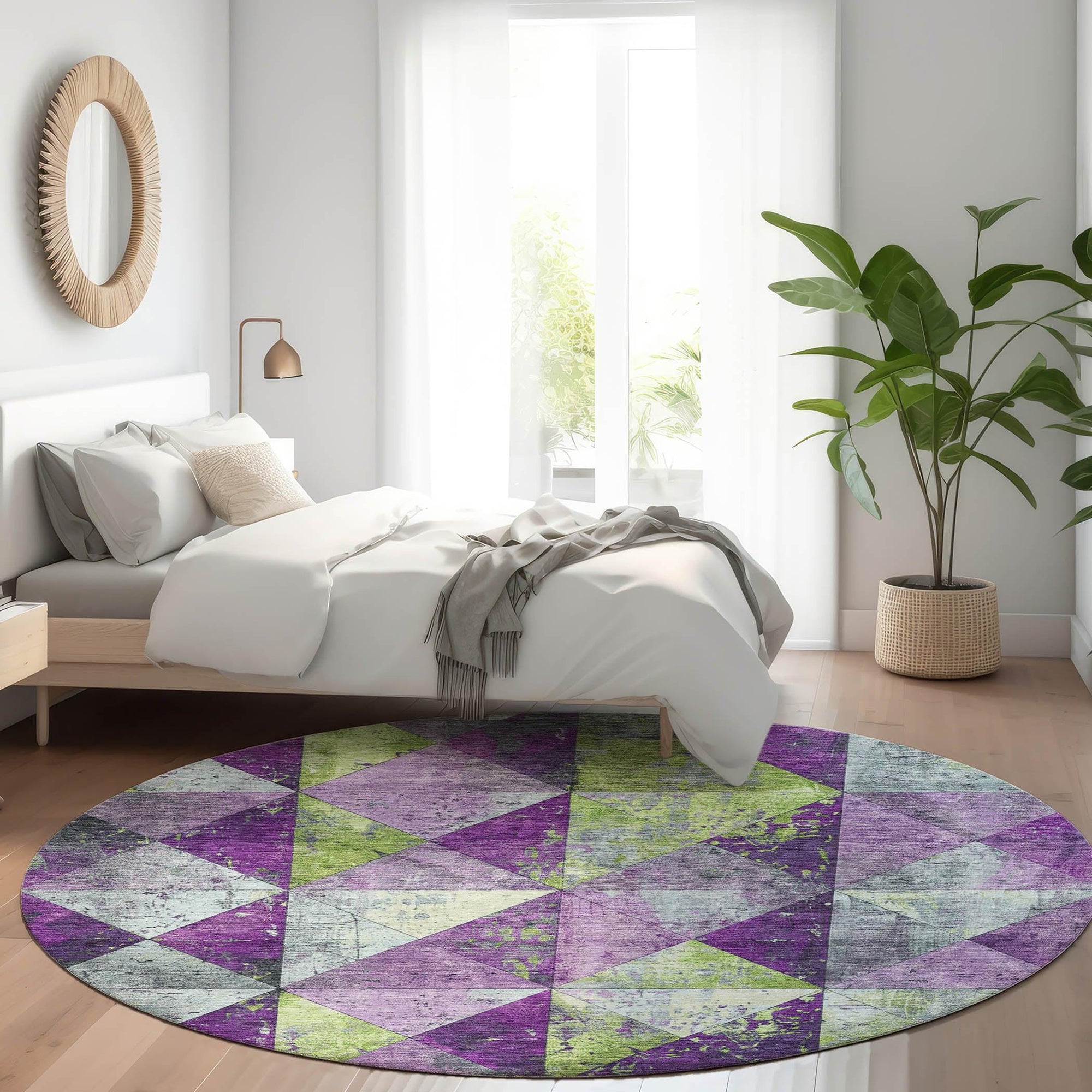 Addison Rugs Galon Purple Washable Indoor-Outdoor Rug