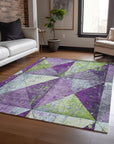 Addison Rugs Galon Purple Washable Indoor-Outdoor Rug
