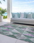 Addison Rugs Galon Green Washable Indoor-Outdoor Rug
