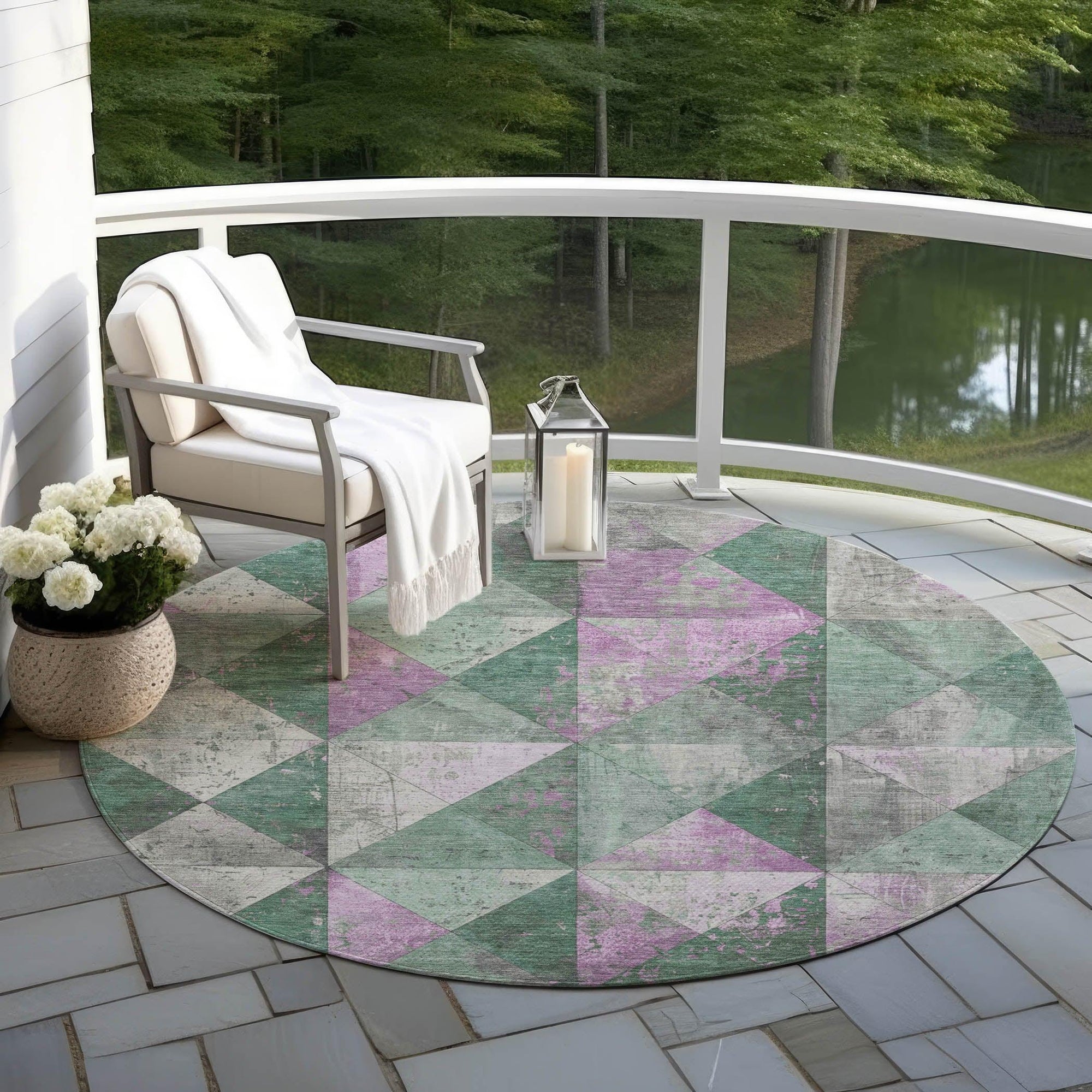 Addison Rugs Galon Green Washable Indoor-Outdoor Rug