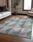 Addison Rugs Galon Green Washable Indoor-Outdoor Rug