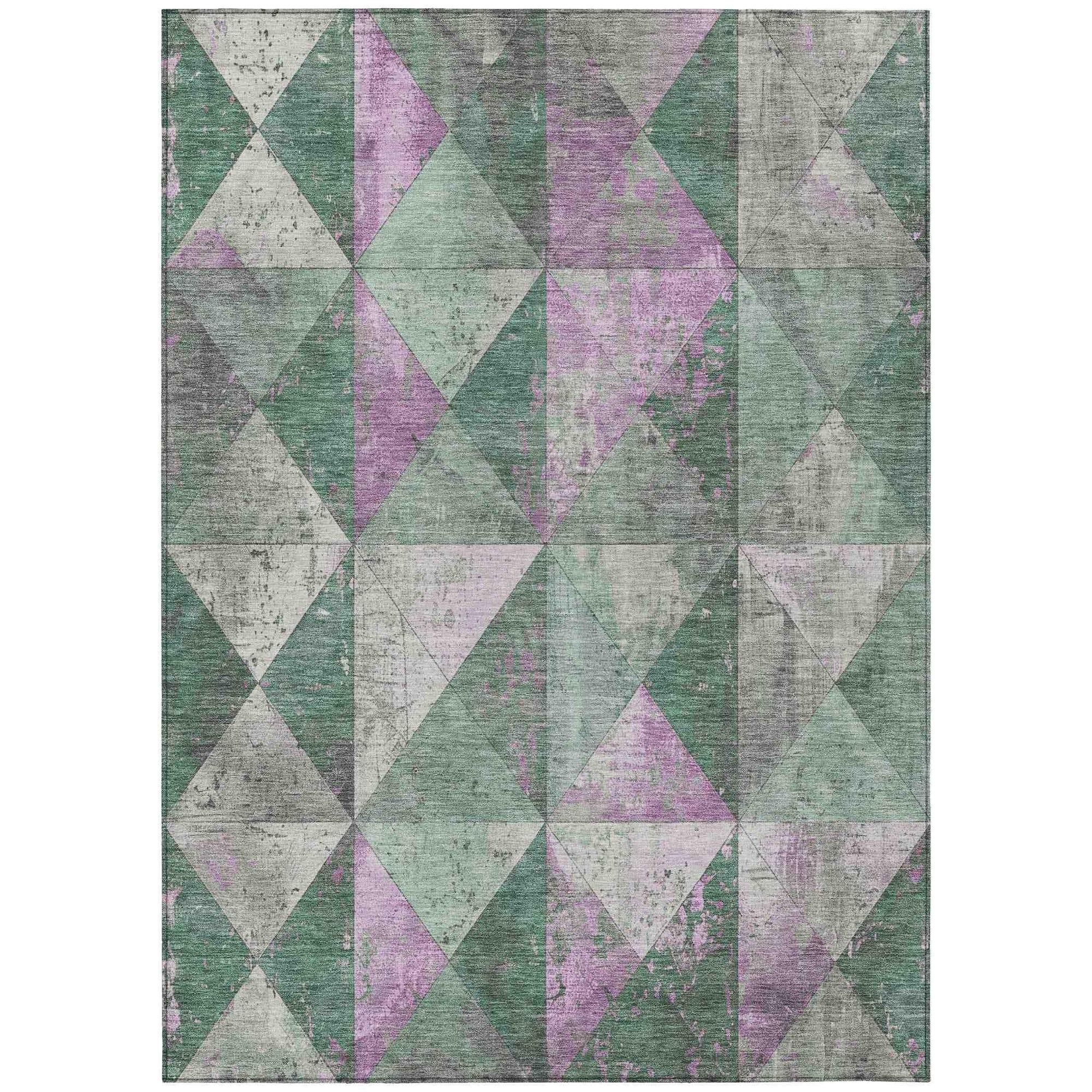 Addison Rugs Galon Green Washable Indoor-Outdoor Rug