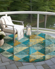 Addison Rugs Galon Teal Washable Indoor-Outdoor Rug