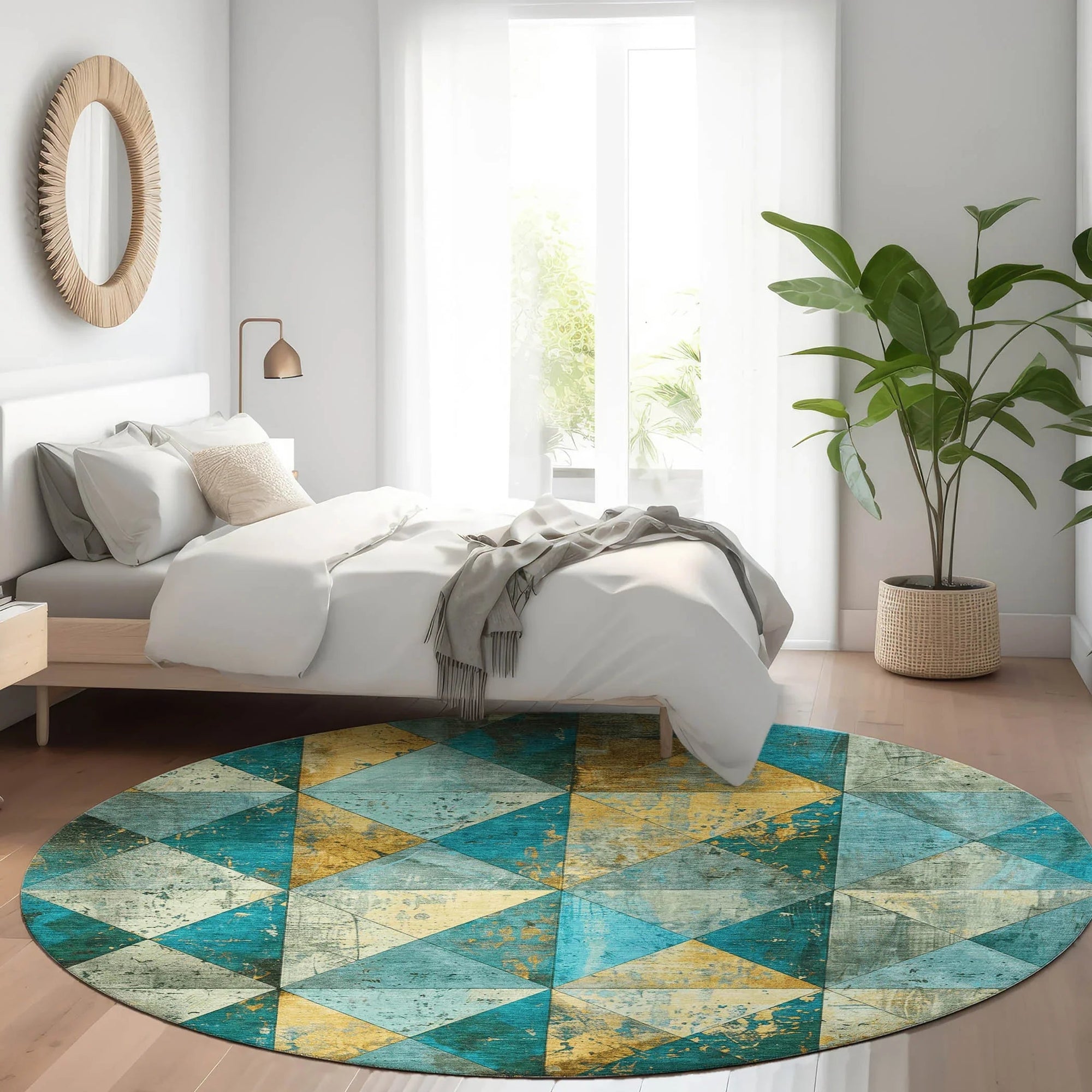 Addison Rugs Galon Teal Washable Indoor-Outdoor Rug